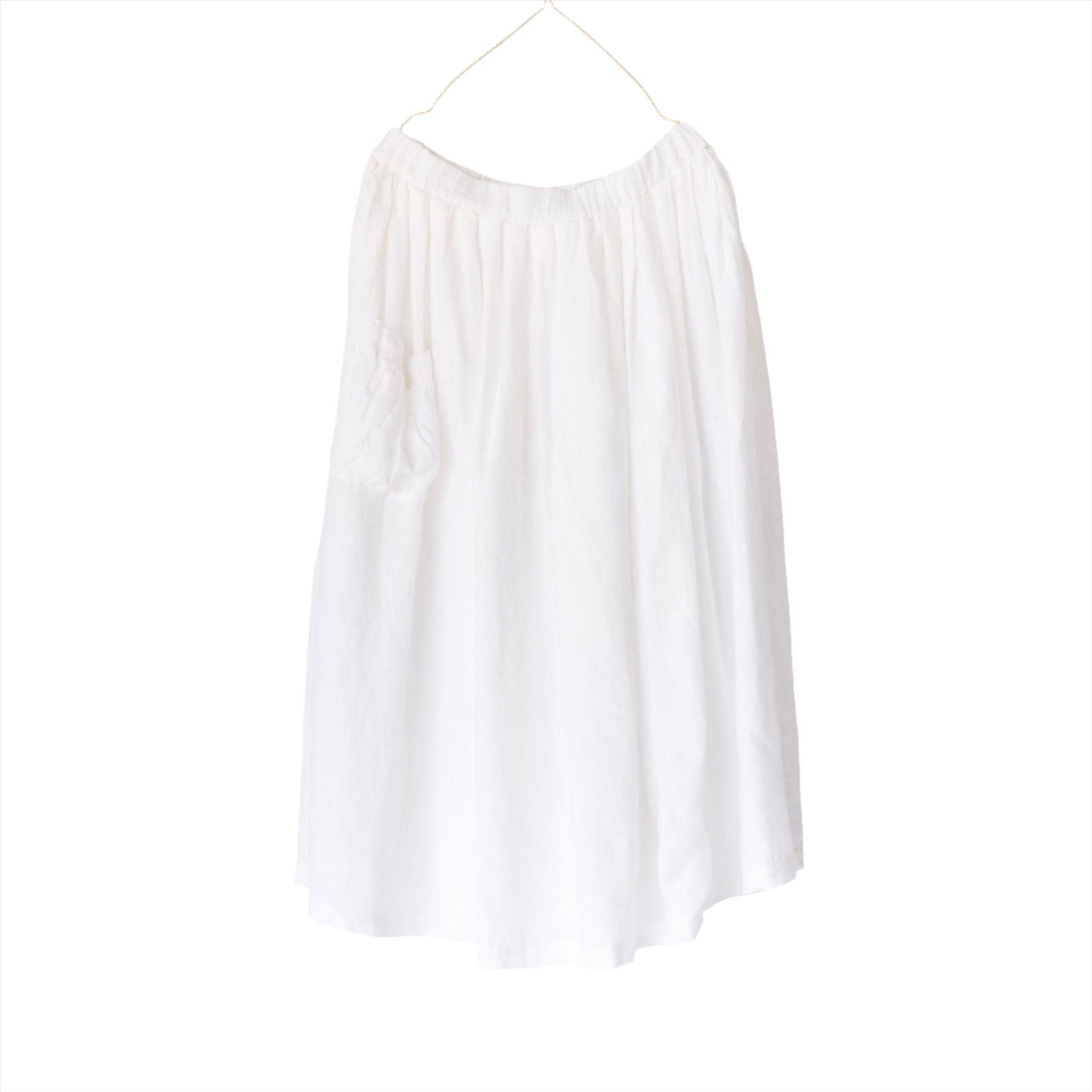 Montaigne Transeasonal Linen Skirt with Front Pocket White