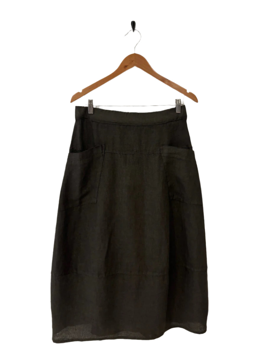 Montaigne Tulip Linen Skirt Chocolate