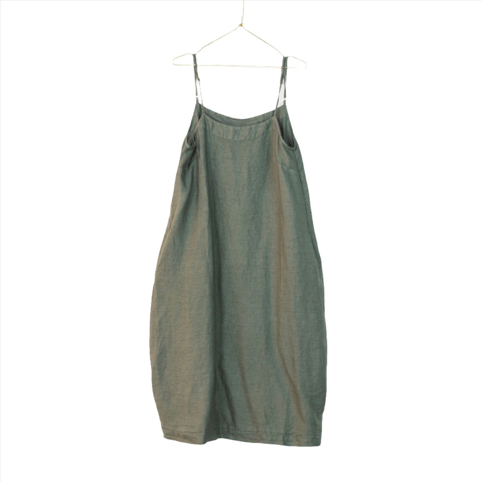 Montaigne Tulipe Linen Slip Dress Khaki3