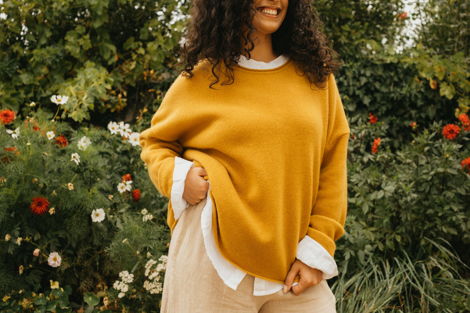 Montaigne 100% New Zealand Lambswool Jumper Mustard1