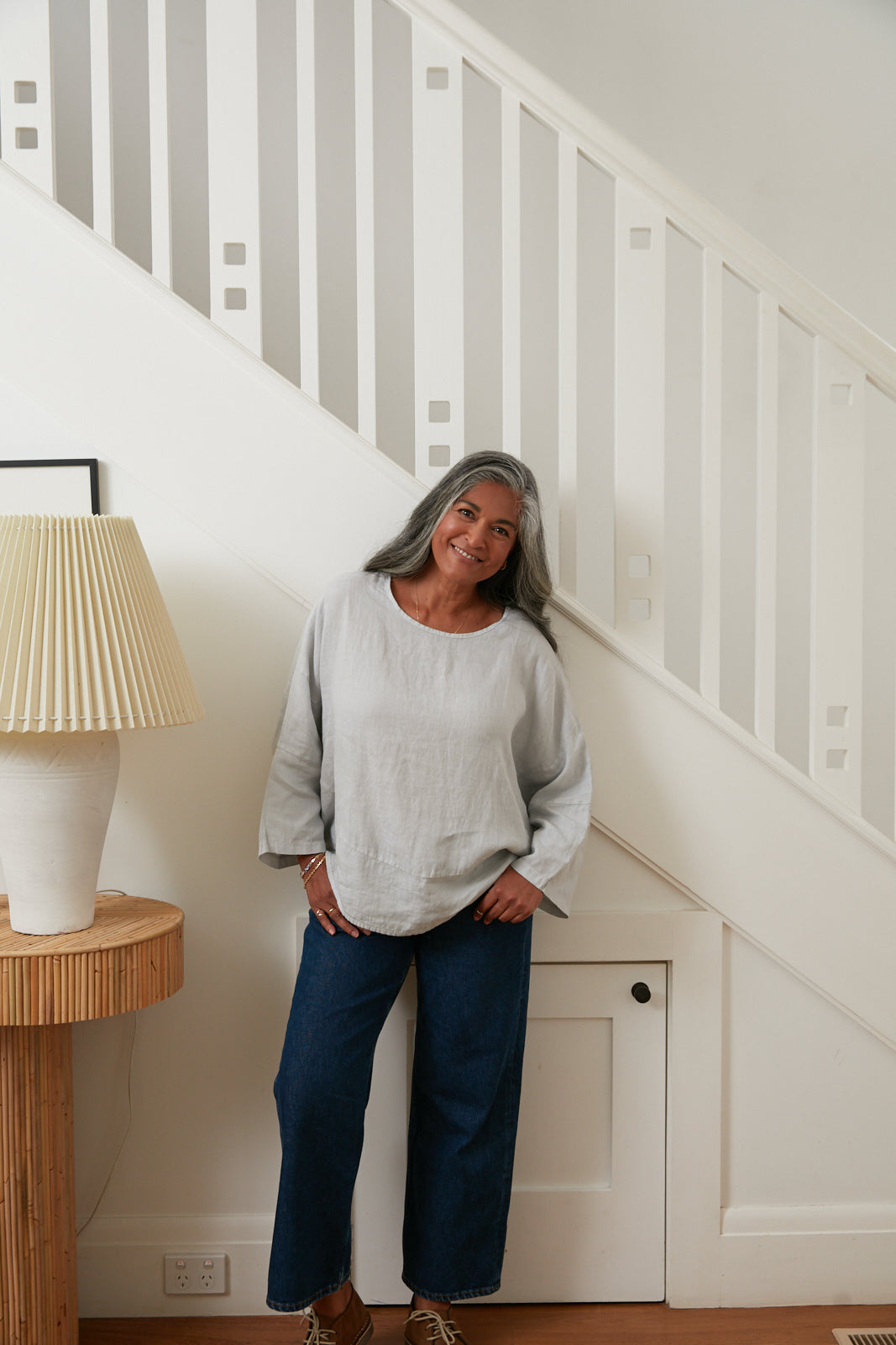 Montaigne Ailes Linen Top Silver