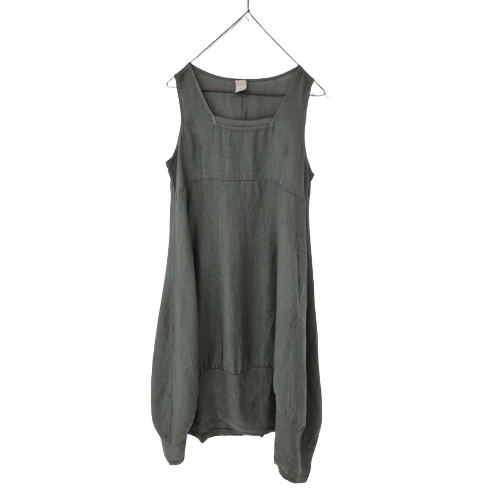 Montaigne Anaïs Linen Pinafore Dress Khaki1