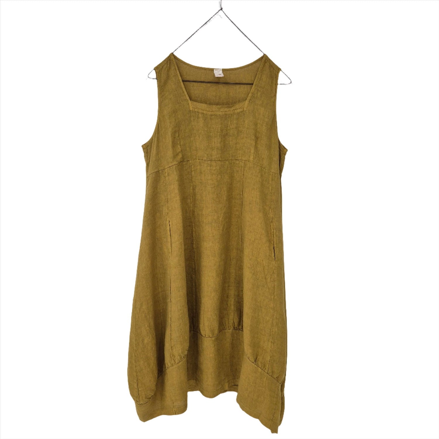 Montaigne Anaïs Linen Pinafore Dress Senape