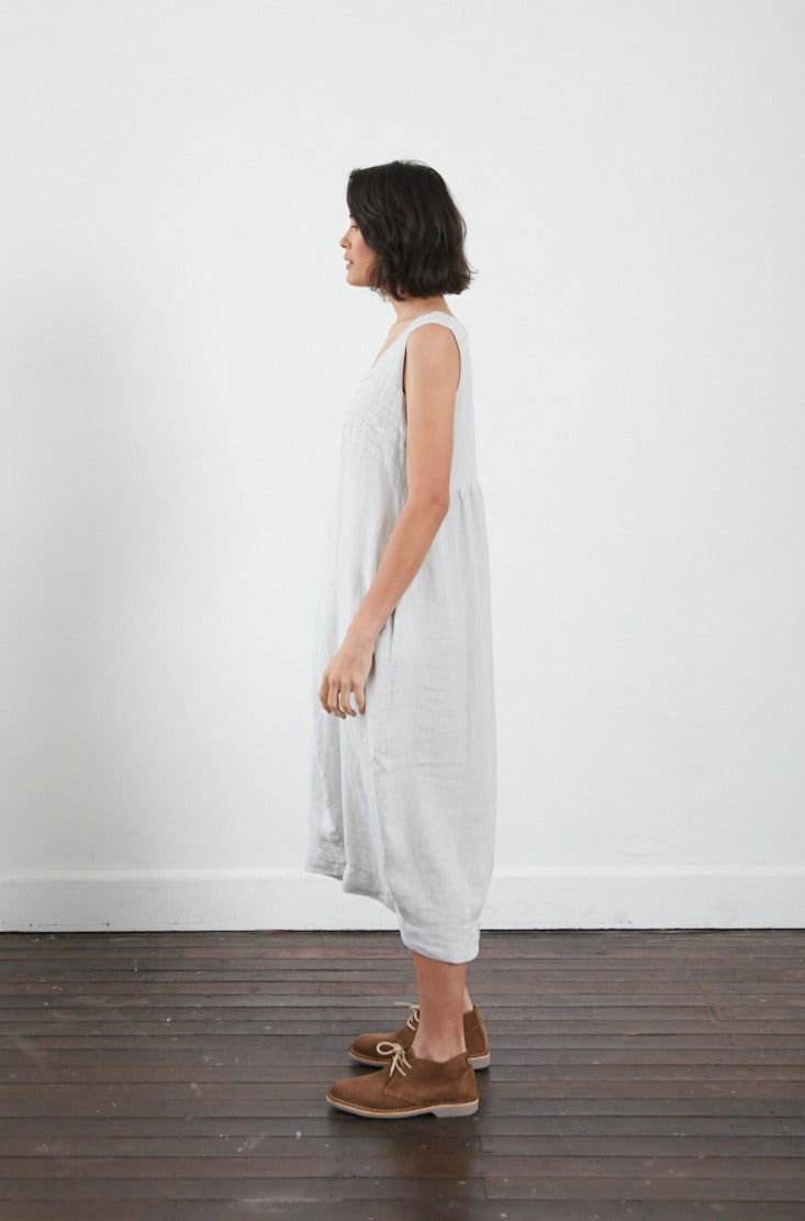 Montaigne Aurelie Casual Linen Dress Silver1