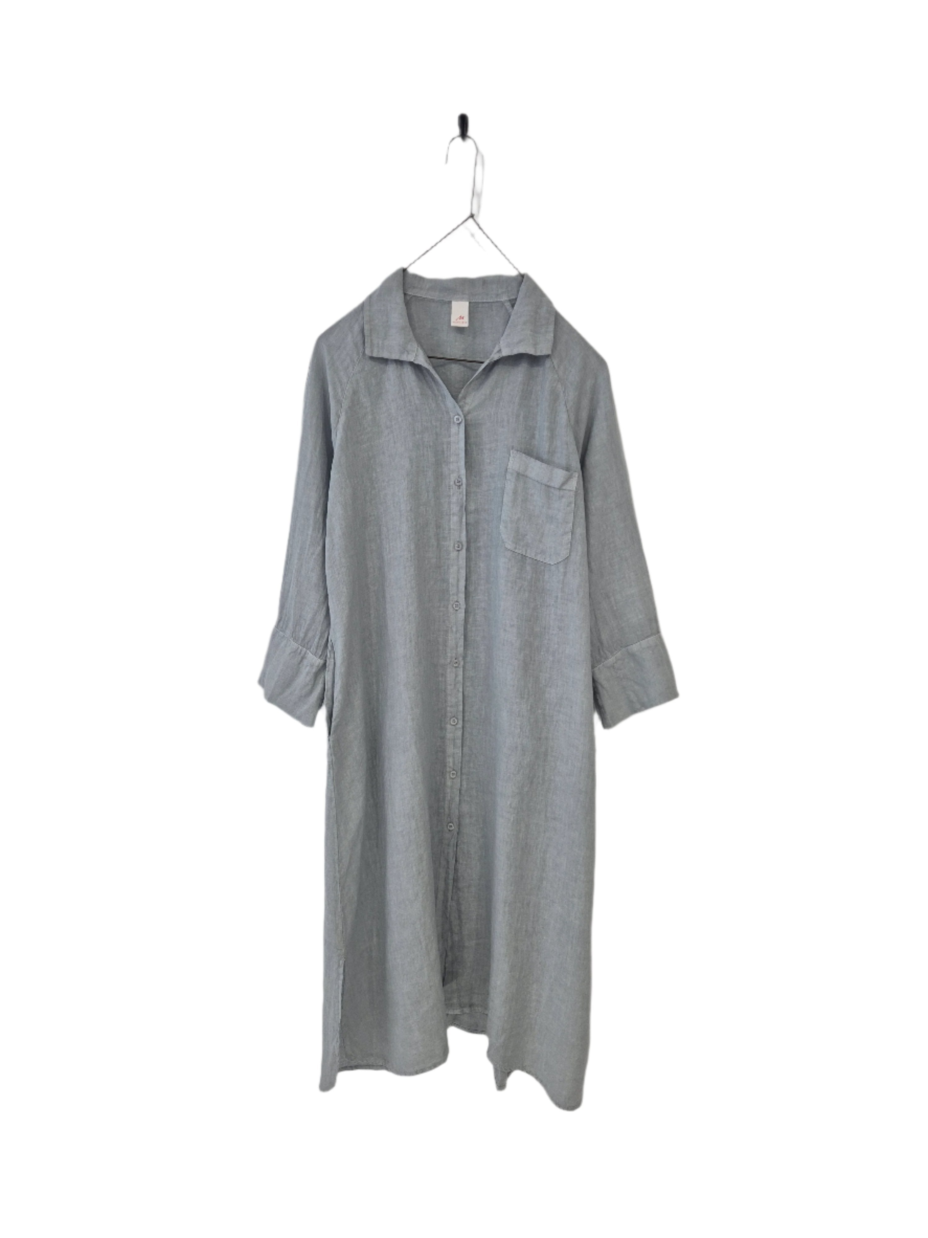 Montaigne Cezanne Linen Shirt Dress Silver
