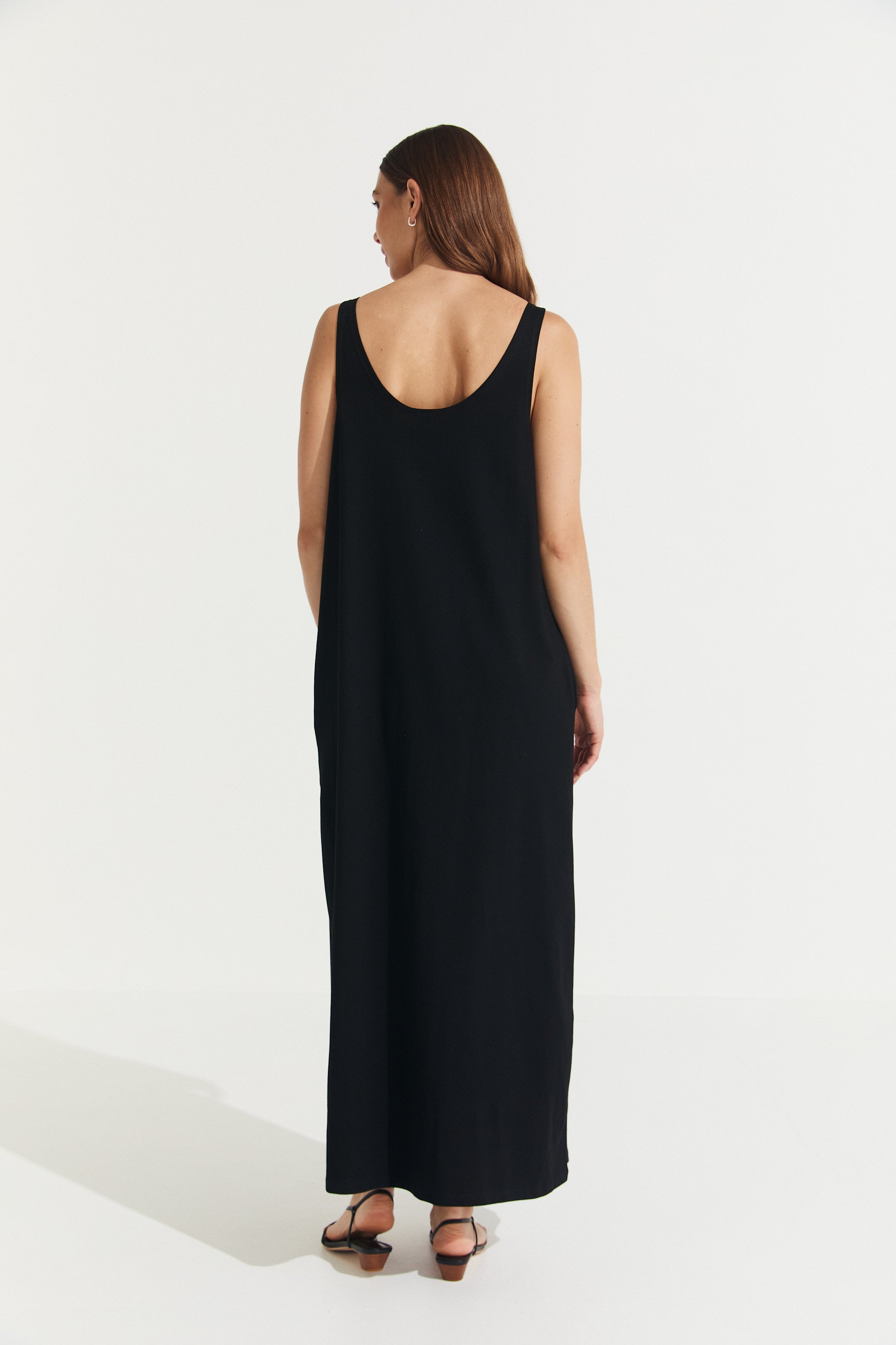 Montaigne Essential Cotton Longline Dress Black2