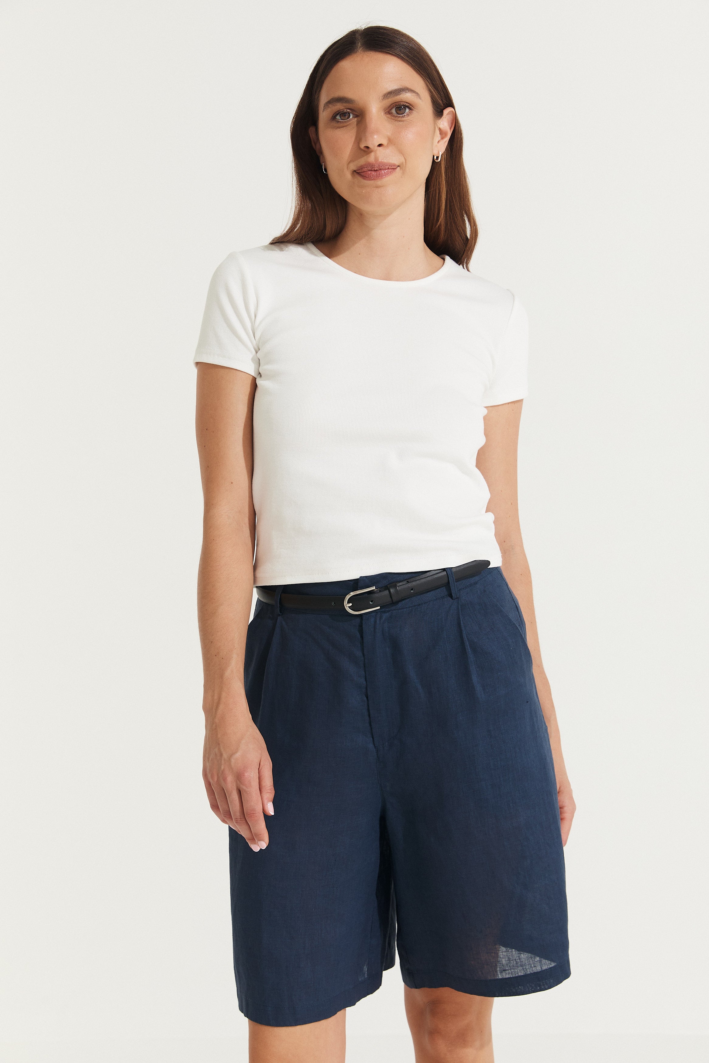 Montaigne Essential Rib Cotton T-Shirt White2