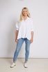 Montaigne Francois Long Sleeve Button Up Linen Shirt White2