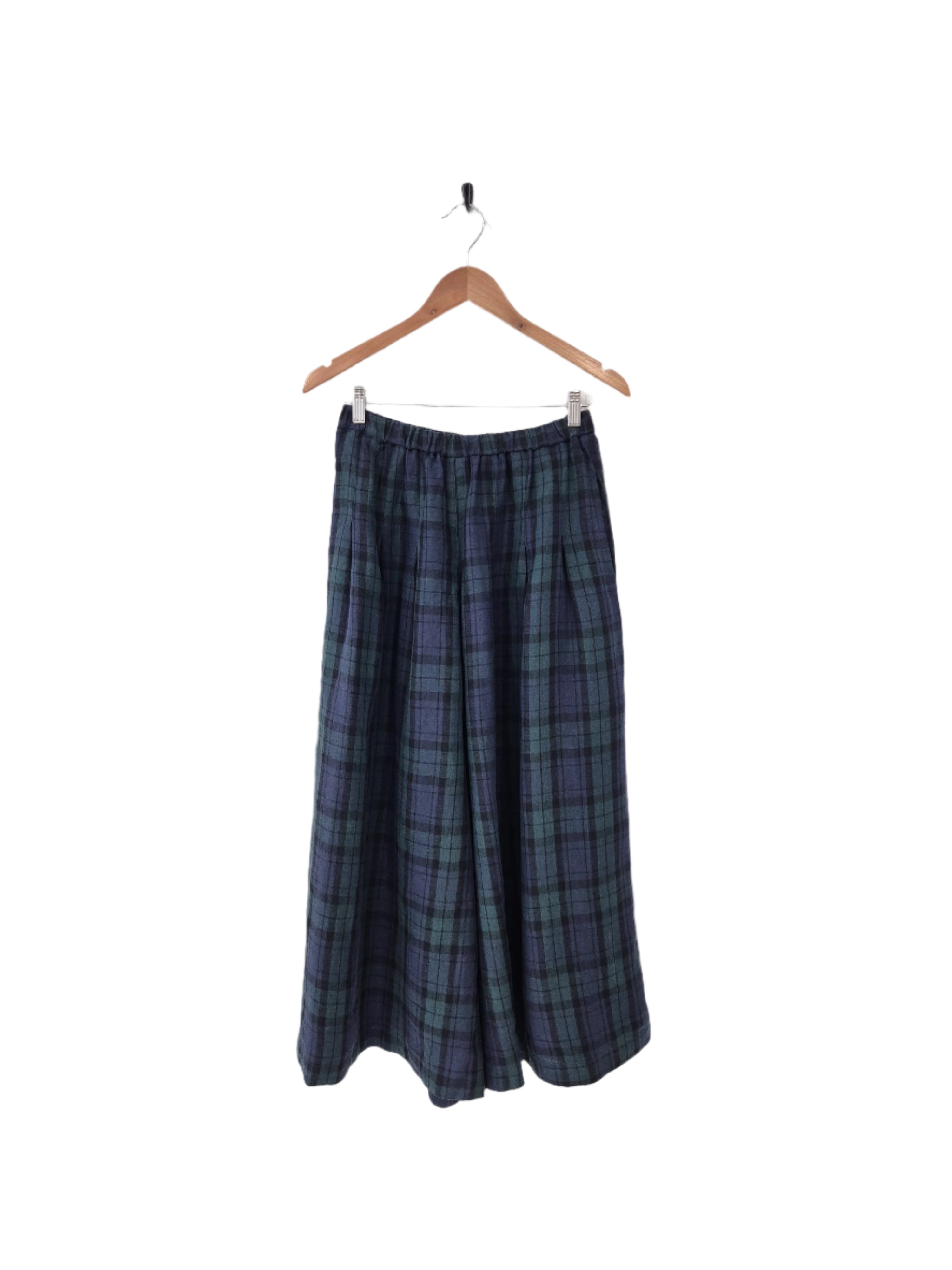 Montaigne Freya French Linen Pants in Blue Tartan6