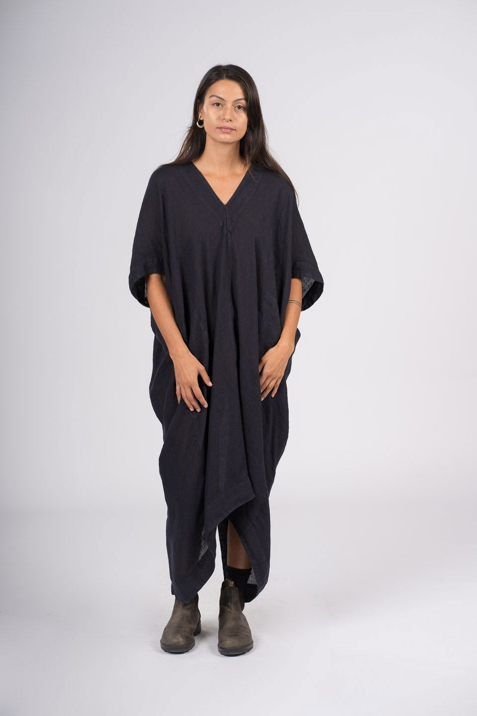 Montaigne Gabrielle V-Neck Dress Navy