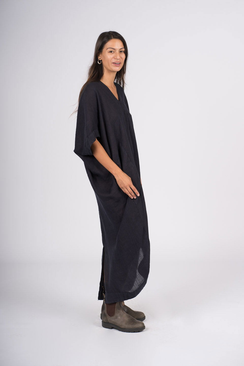 Montaigne Gabrielle V-Neck Dress Navy2