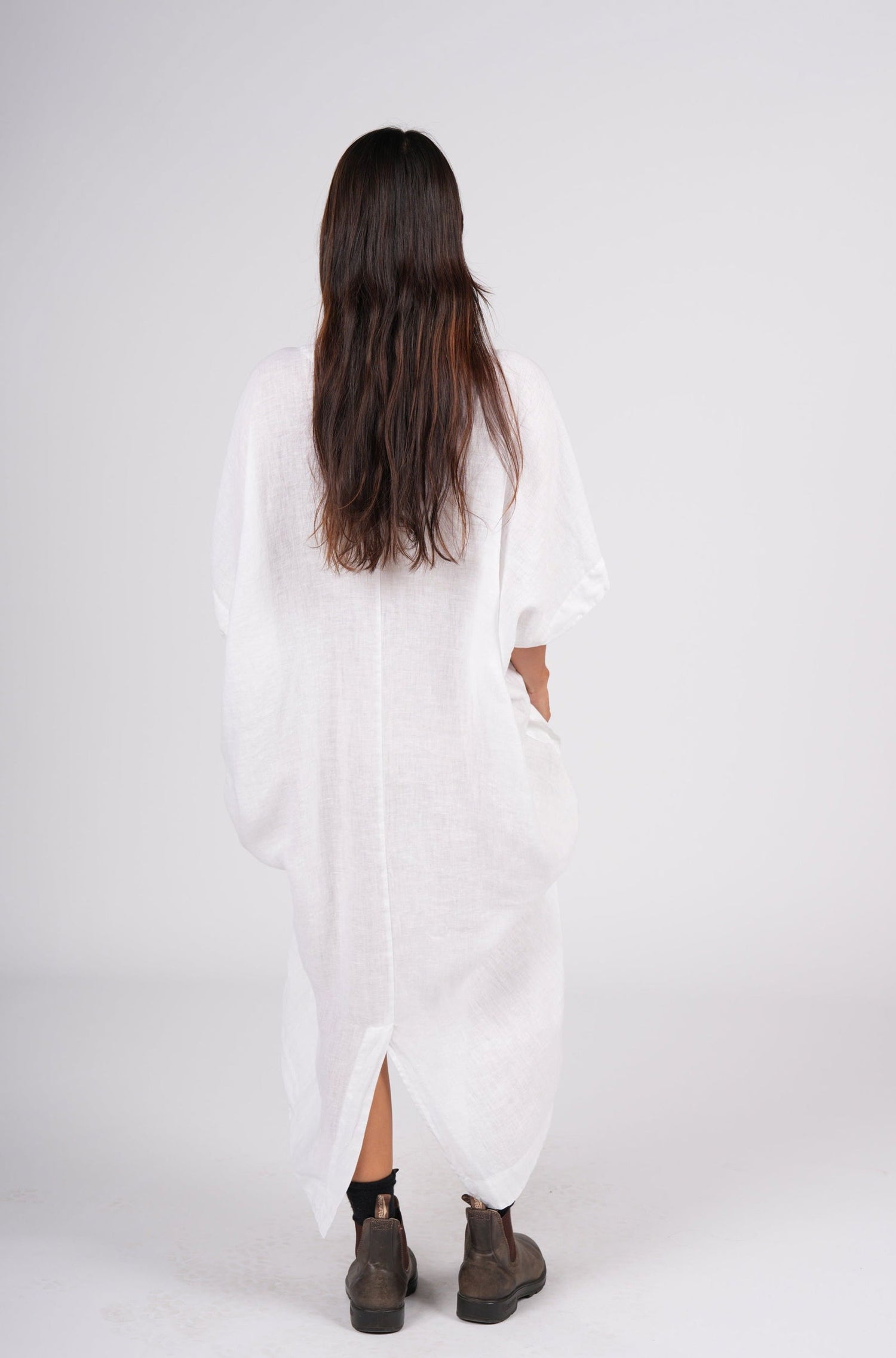 Montaigne Gabrielle V-Neck Dress White2