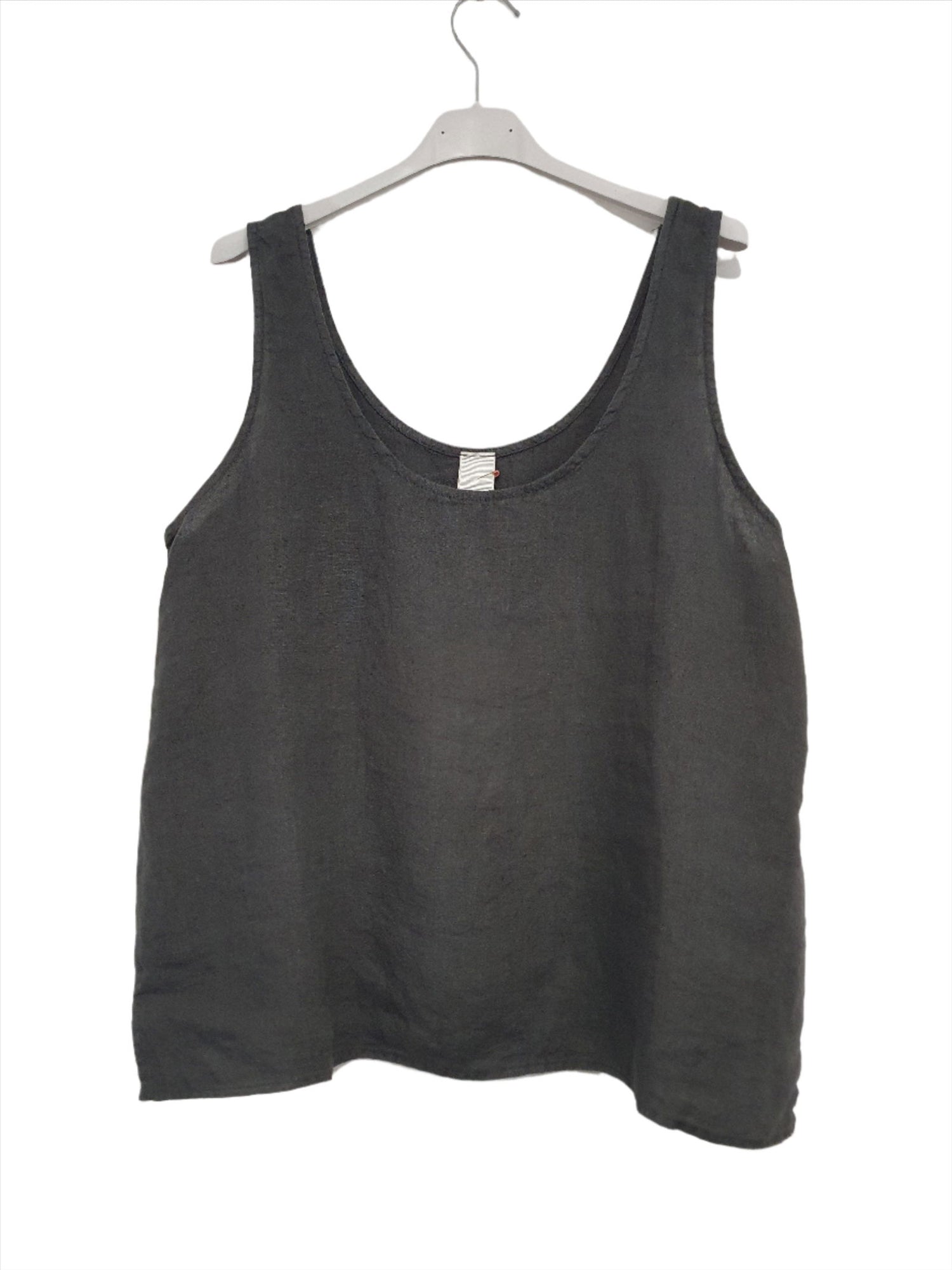 Montaigne Jolie Linen Singlet Top Petrol