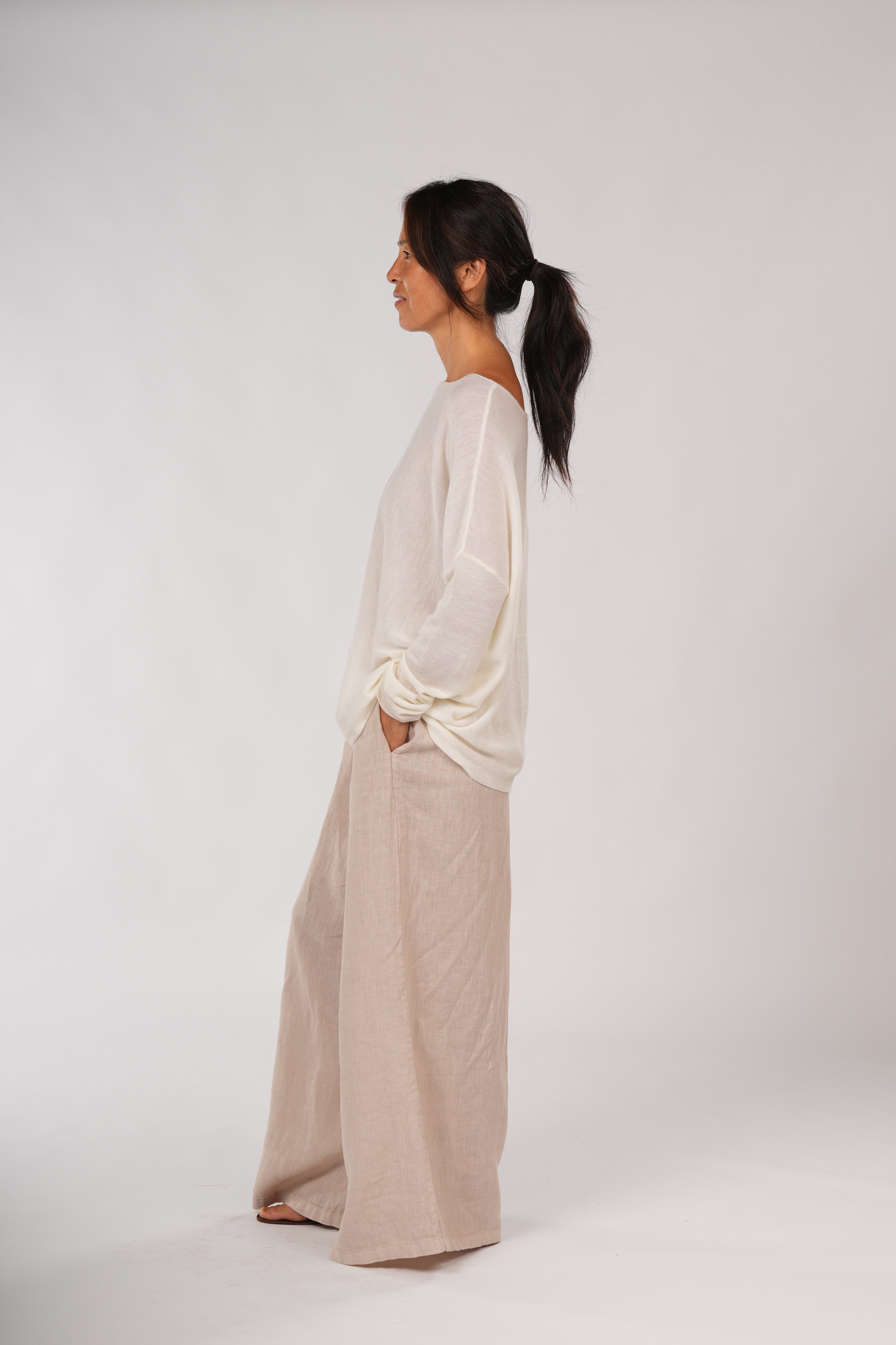 Montaigne Laurant 100% Australian Merino Superfine Loose Summer Knit Milk2