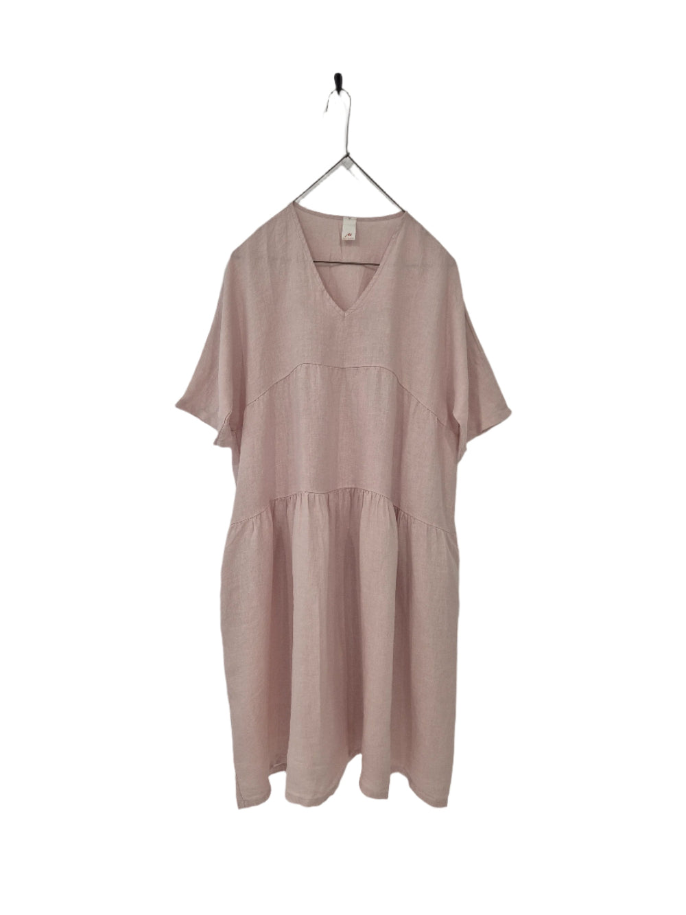 Montaigne Louloute Linen Smock Dress with Pockets Rose