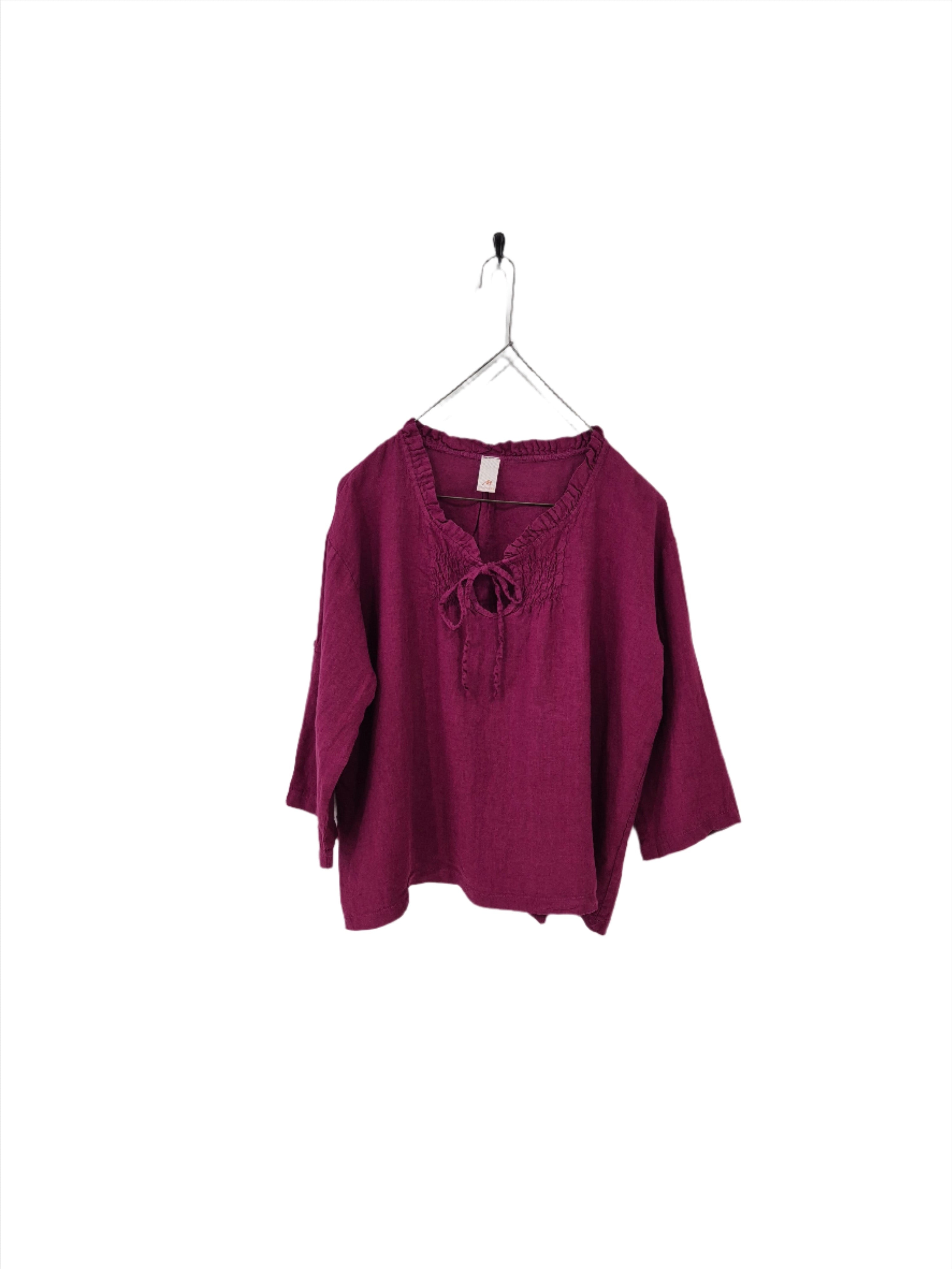 Montaigne Marais Linen Top with Tie Detail Orchid