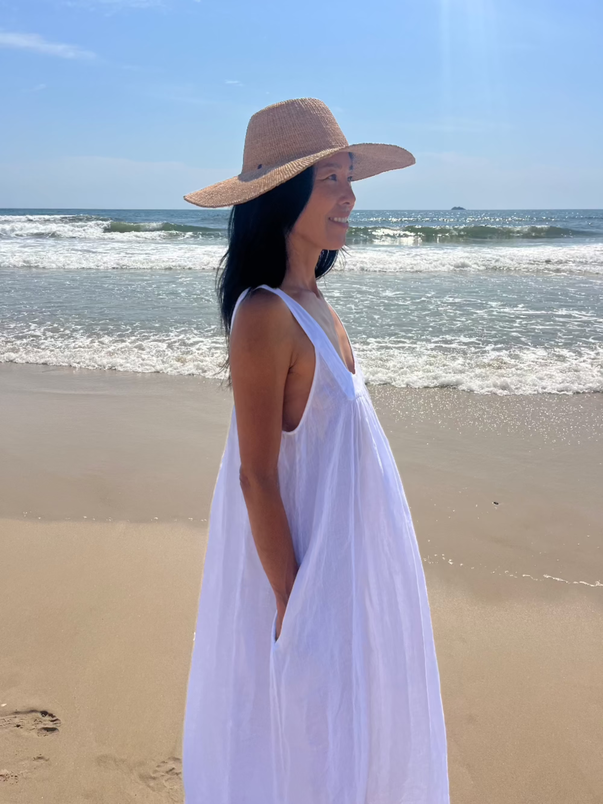 Montaigne Marseille Linen Dress White