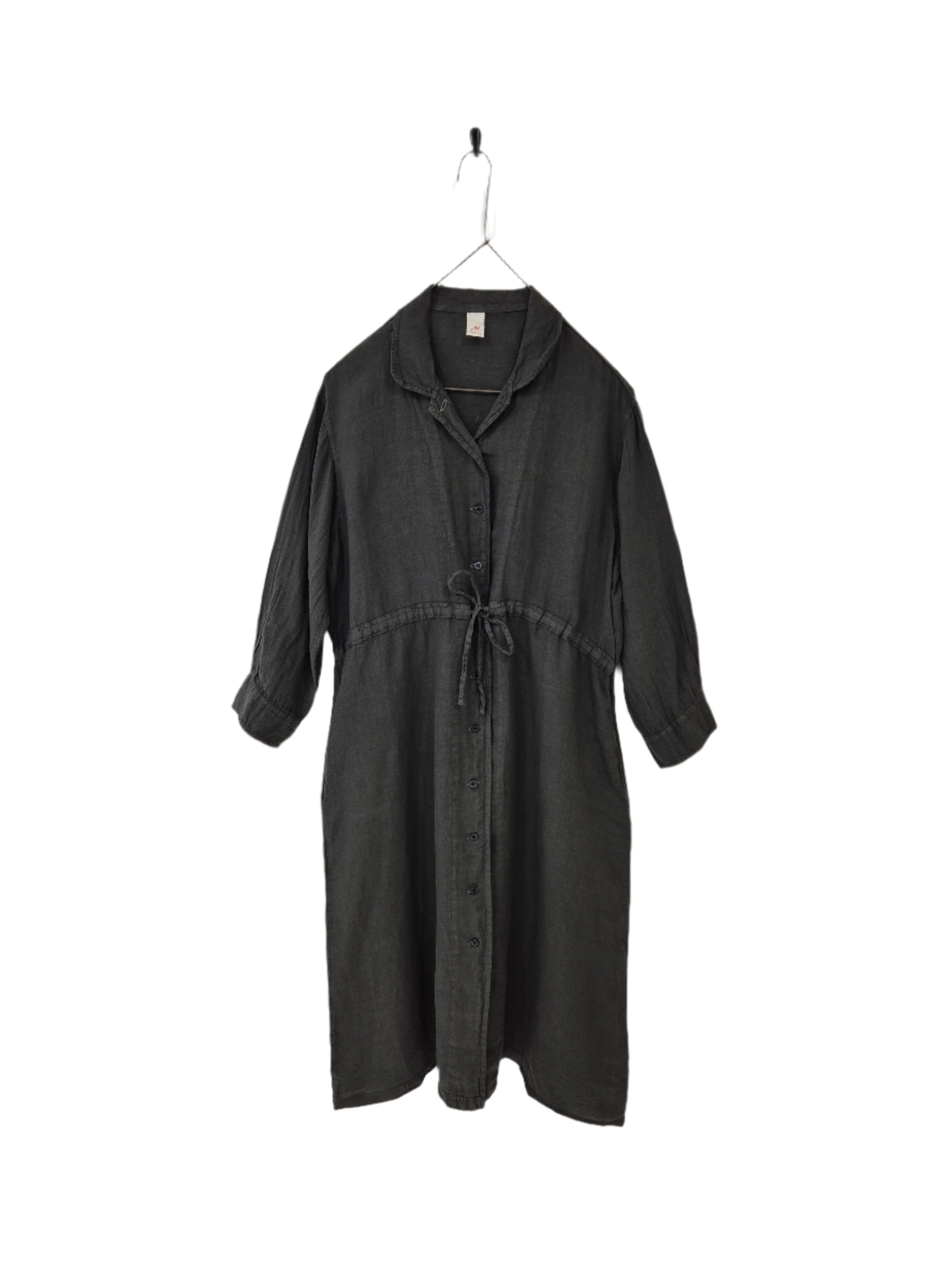 Montaigne Rodin Linen Drawstring Dress Petrol