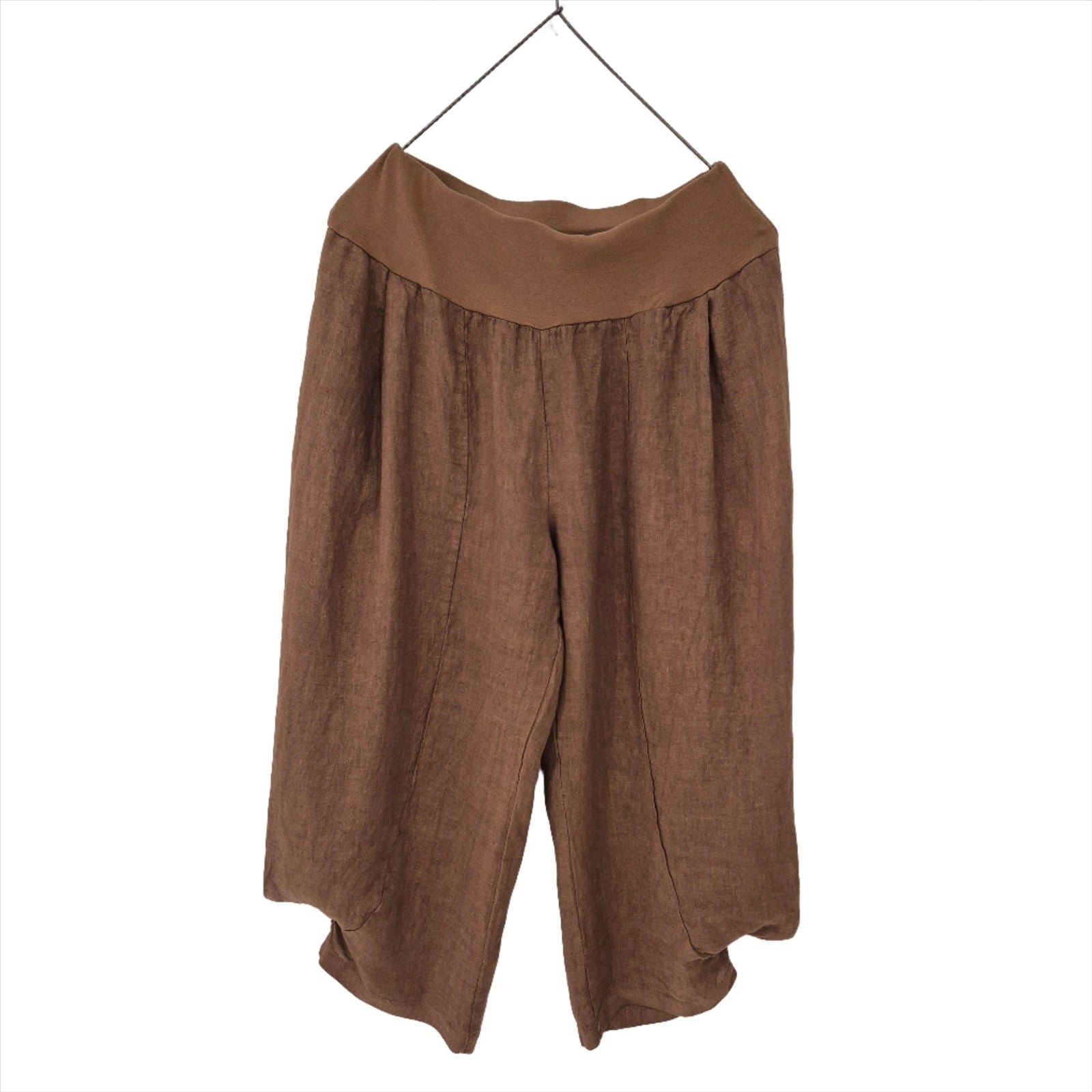 Montaigne Saint-Tropez Linen Capri Pants Tobacco
