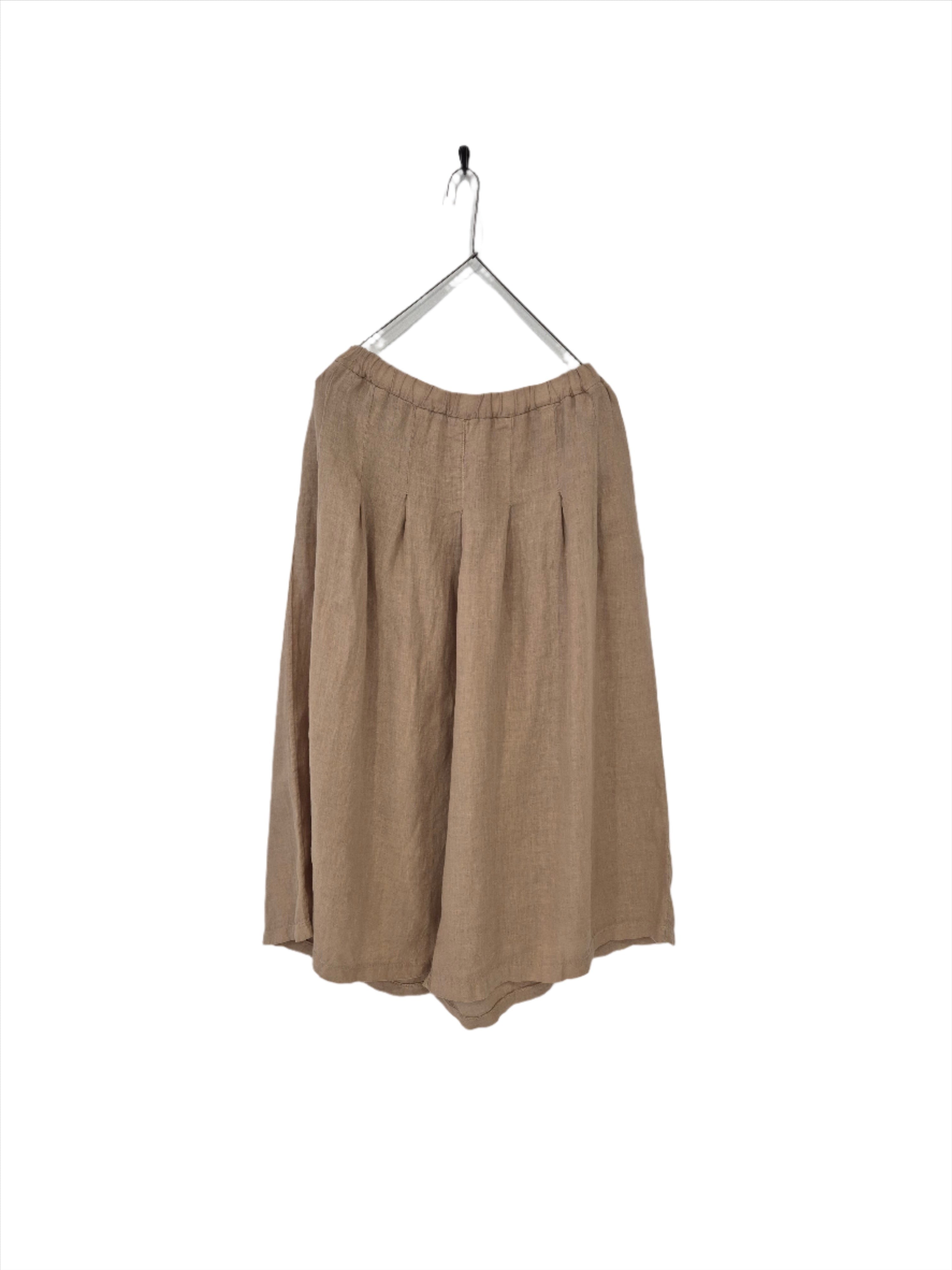 Montaigne Solid Linen Culottes Cammello