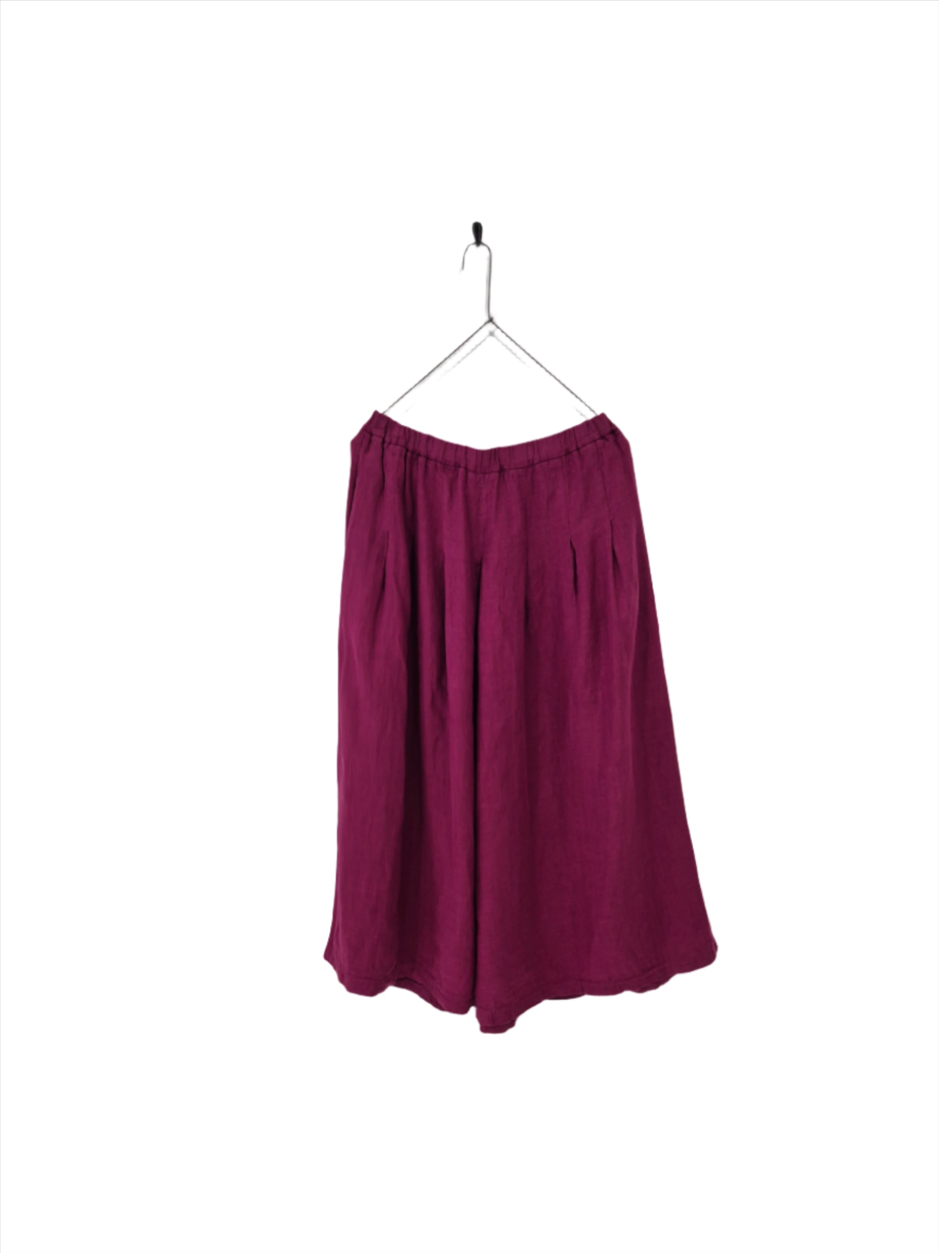 Montaigne Solid Linen Culottes Orchid