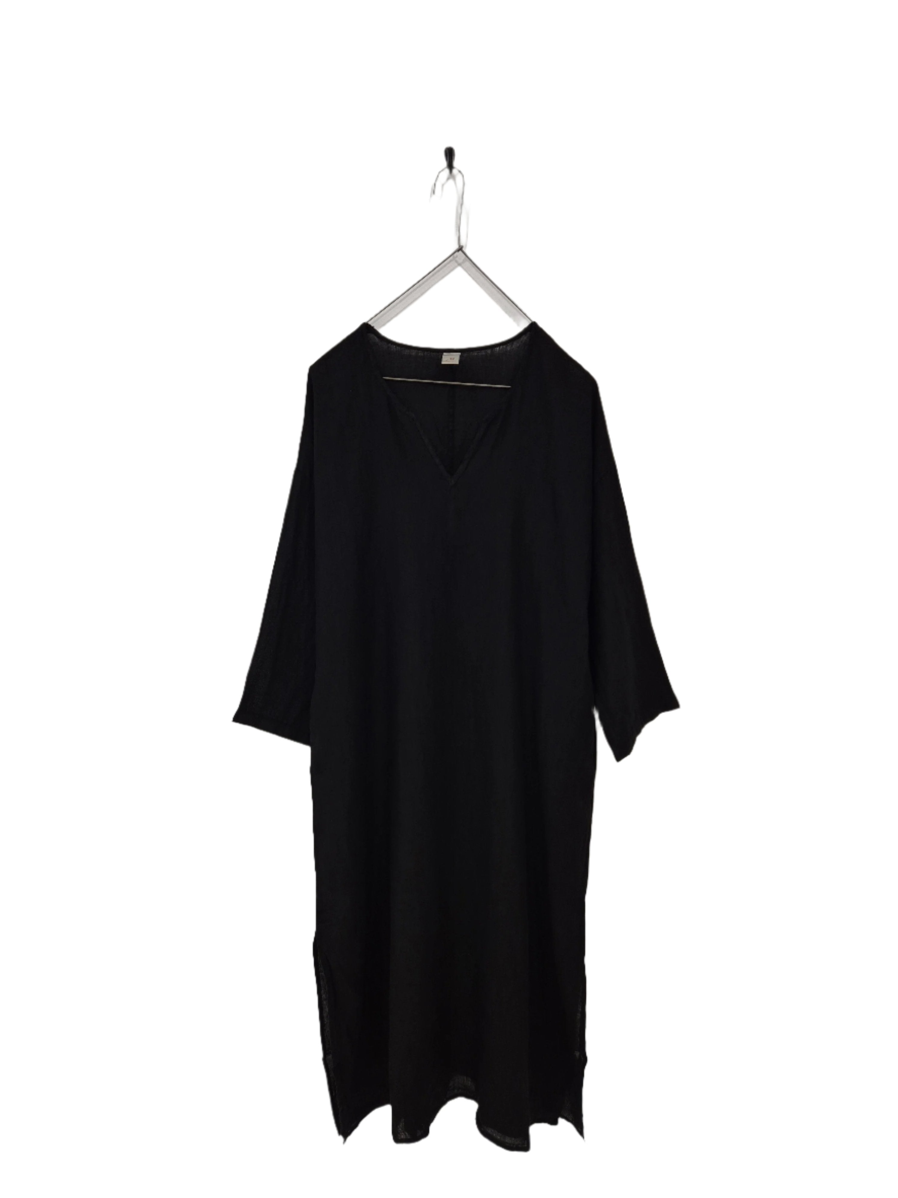 Montaigne Sophie Linen Kaftan Dress Black