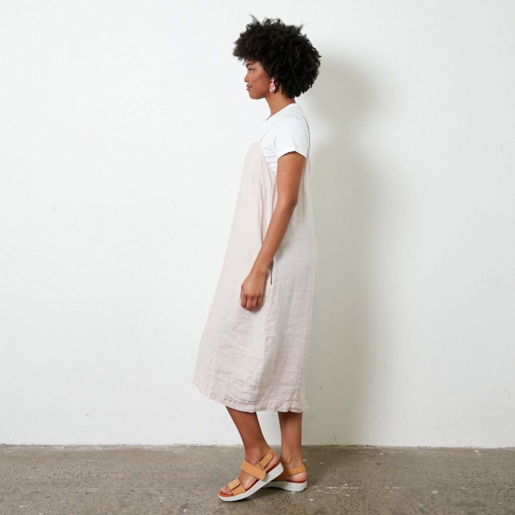 Montaigne Tulipe Linen Slip Dress Rose1