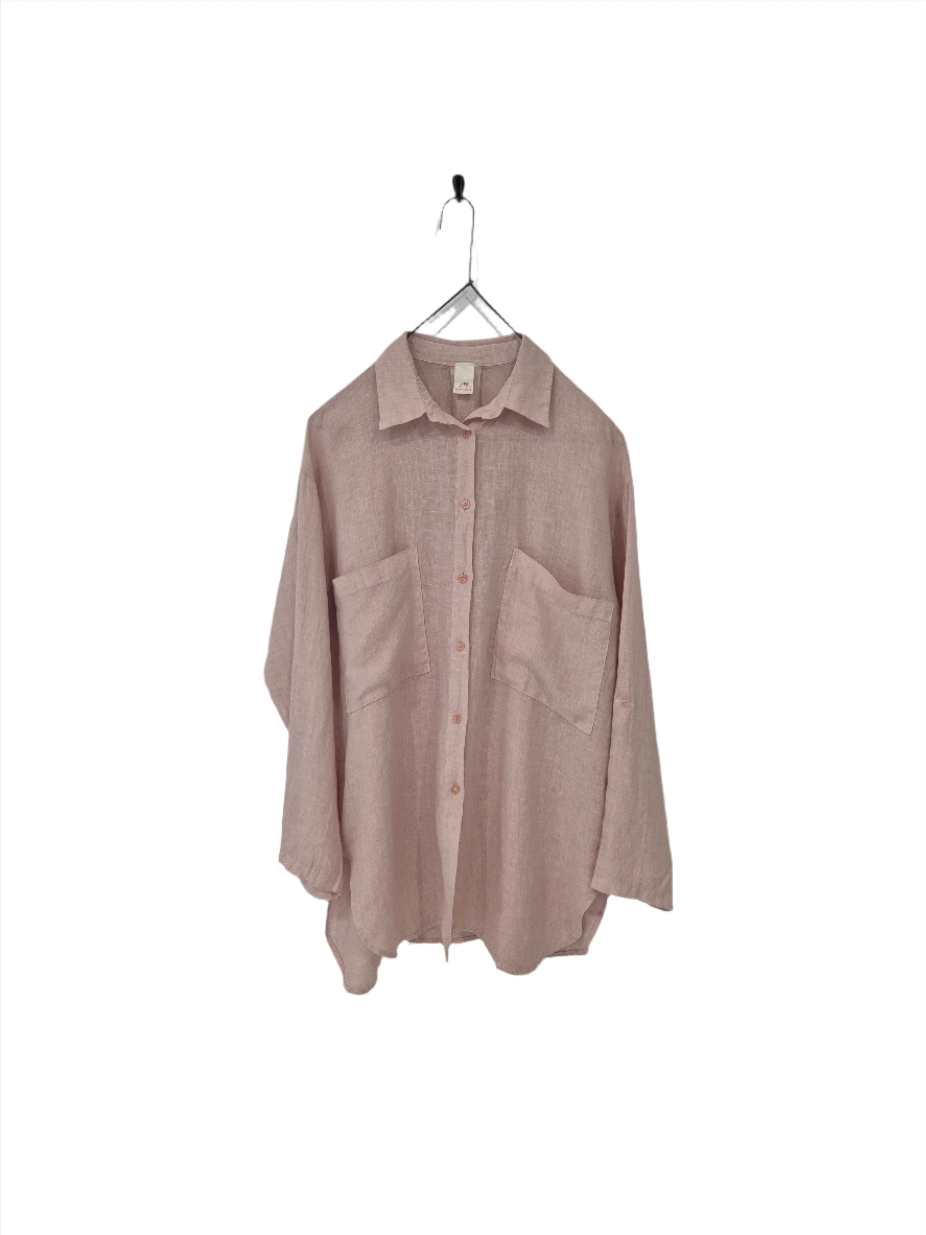 Montaigne Voyage Long Sleeve Linen Shirt Rose