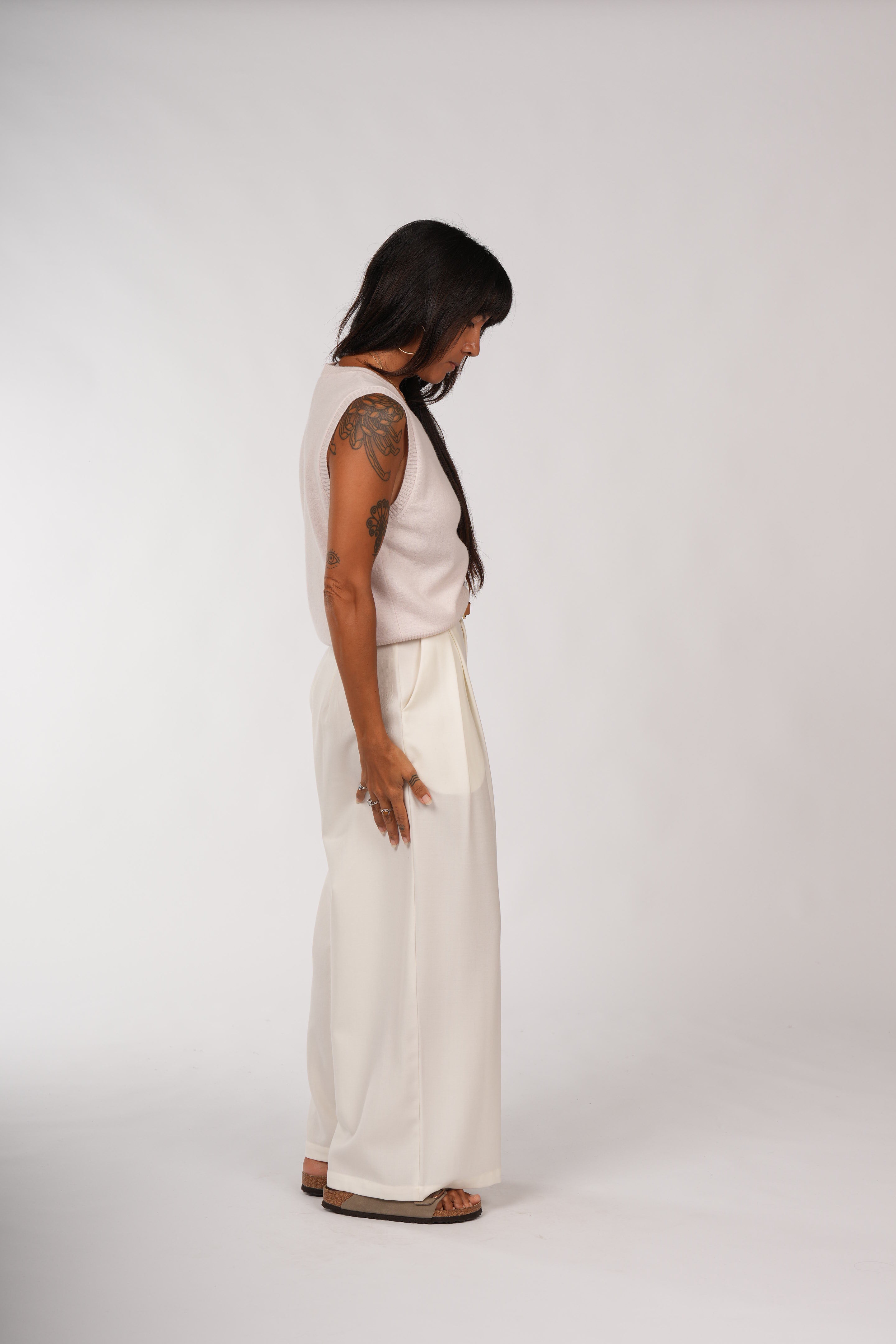 Montaigne Wool Tailored Trouser Pant Cream5