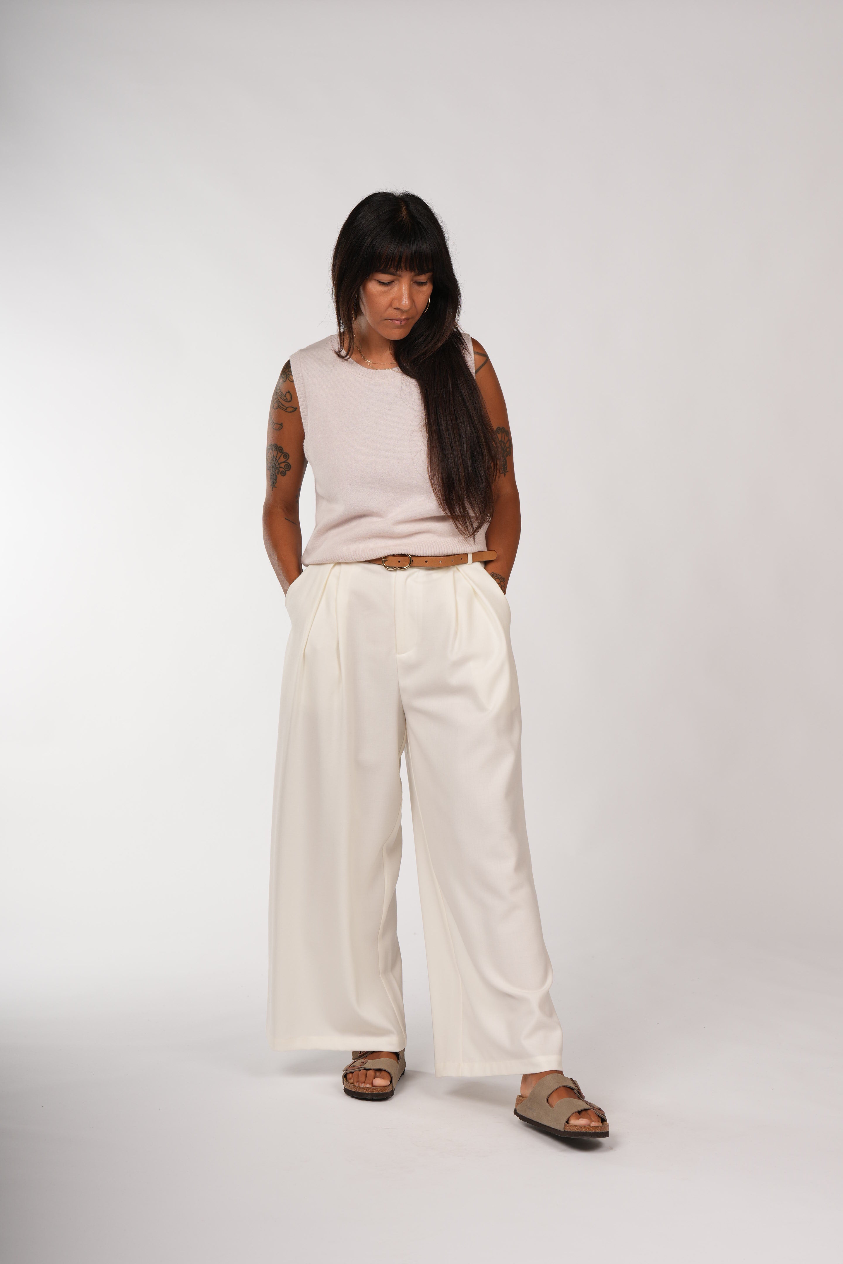Montaigne Wool Tailored Trouser Pant Cream6