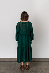 Lili cotton/silk tiered dress