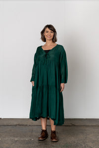 Lili cotton/silk tiered dress