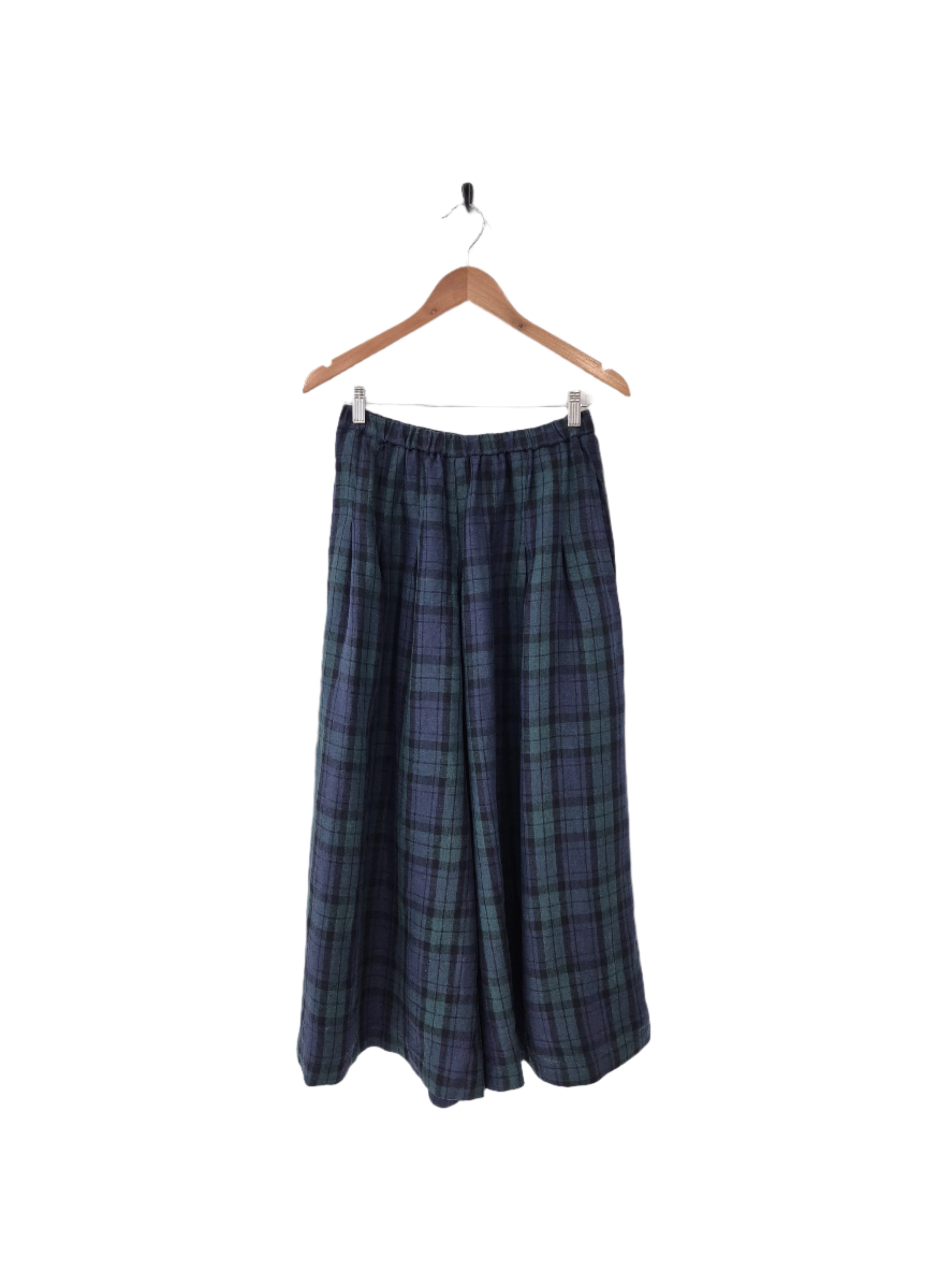 Freya French Linen Pants in Blue Tartan