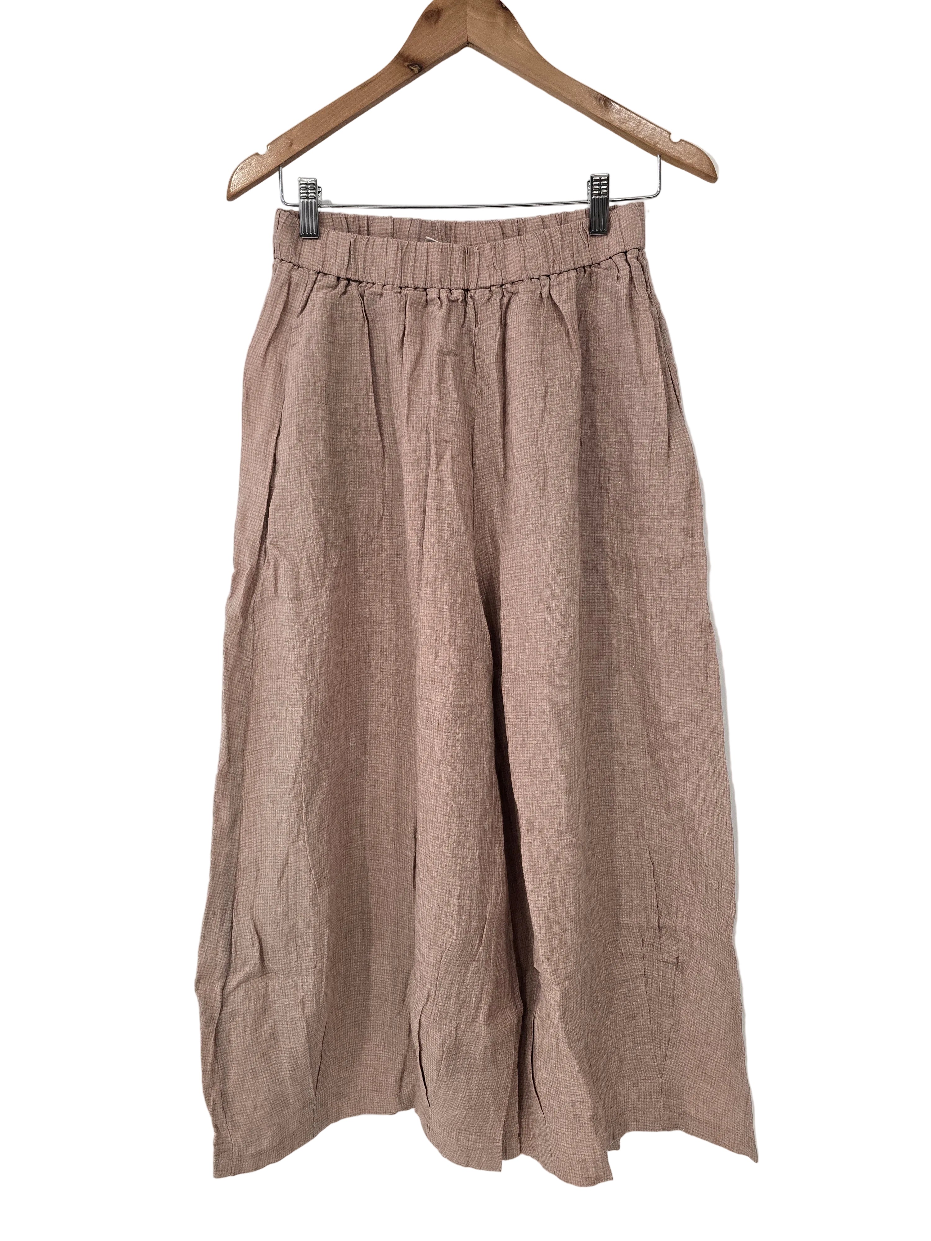 Eadie Linen Pants in Fine Houndstooth