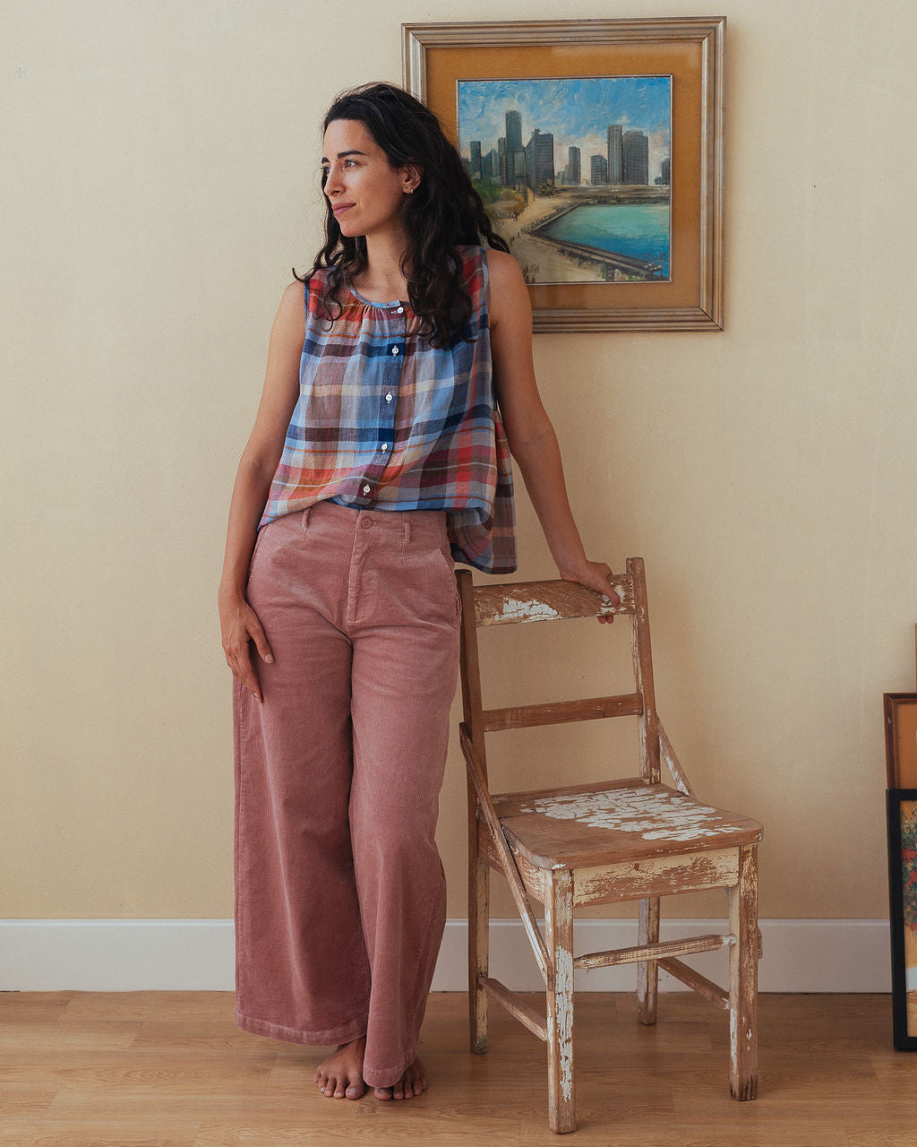 Rene Corduroy Cotton Wide Leg Pants