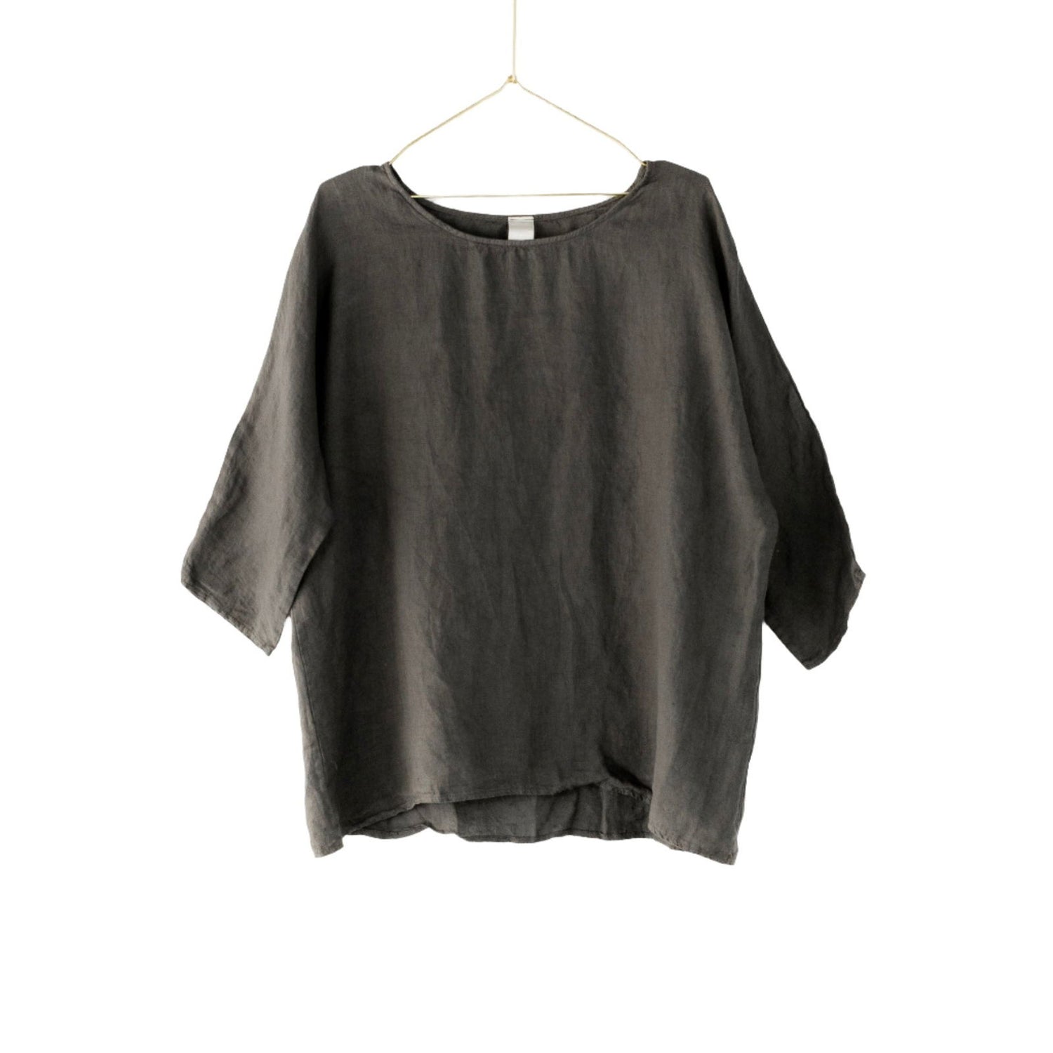 Loose Linen 3/4 Sleeve Top - Montaigne Paris