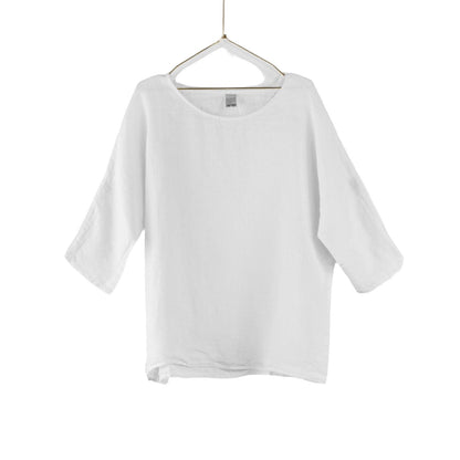 Loose Linen 3/4 Sleeve Top - Montaigne Paris