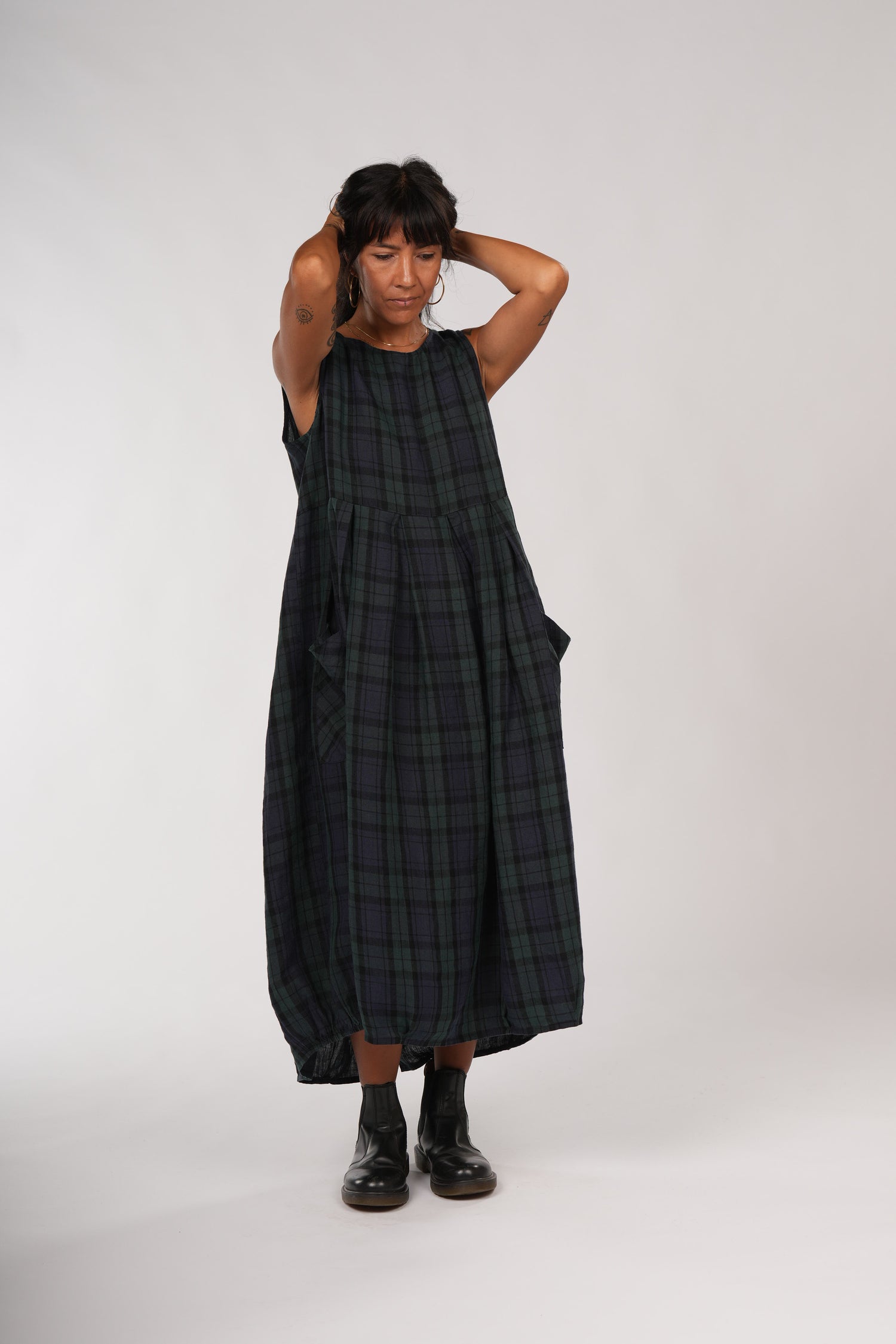 Sartene Tartan French Linen Dress