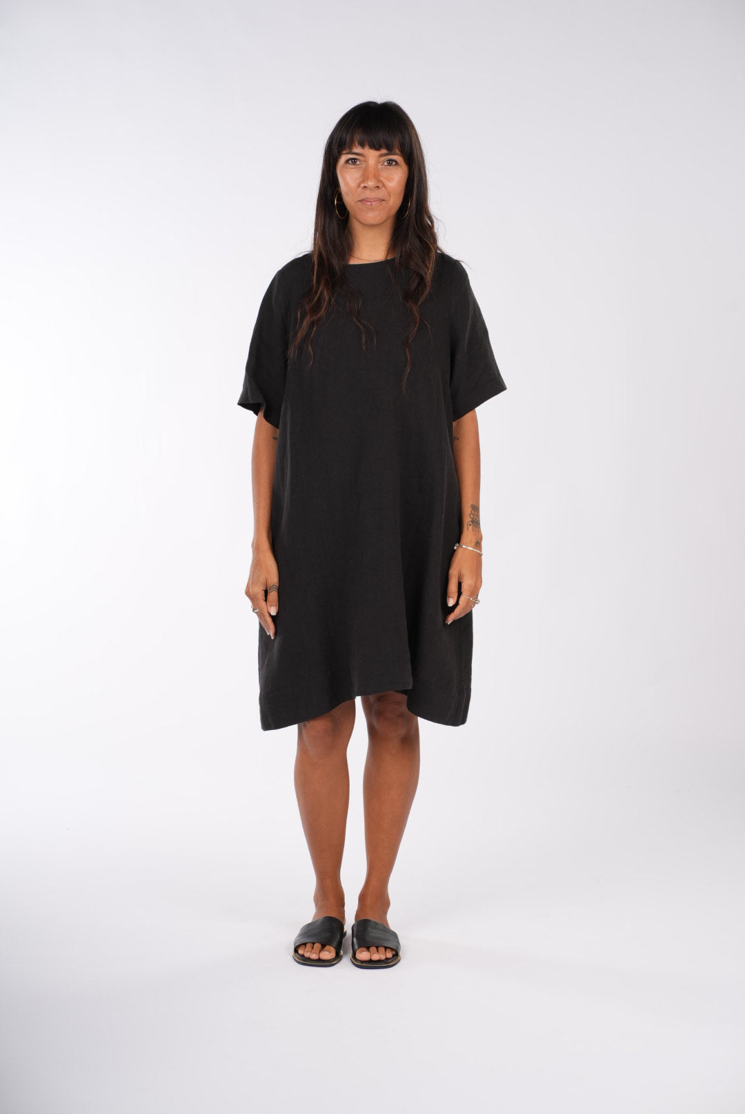 Nathalie Linen Shift T-Shirt Dress