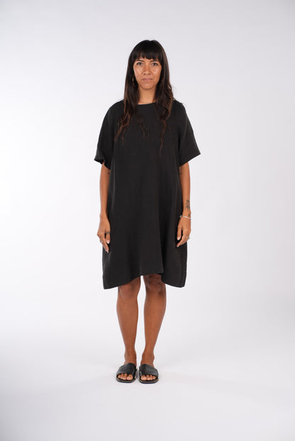 Nathalie Linen Shift T-Shirt Dress