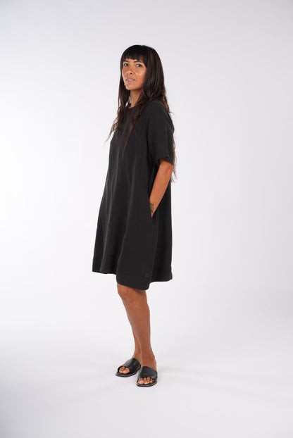 Nathalie Linen Shift T-Shirt Dress