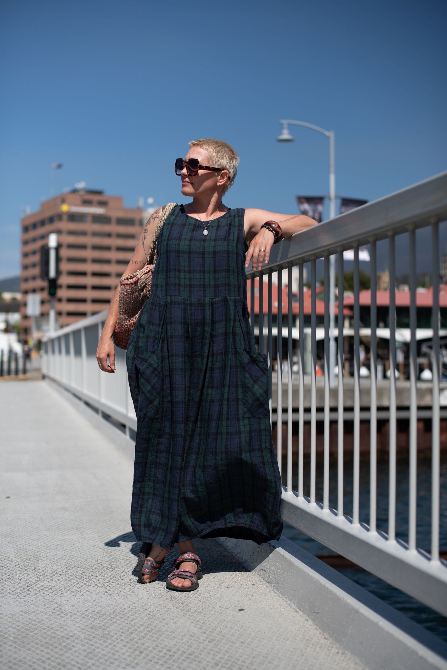 Sartene Tartan French Linen Dress