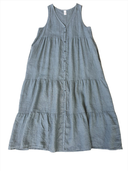 Fleur Linen Tiered Dress - Montaigne Paris