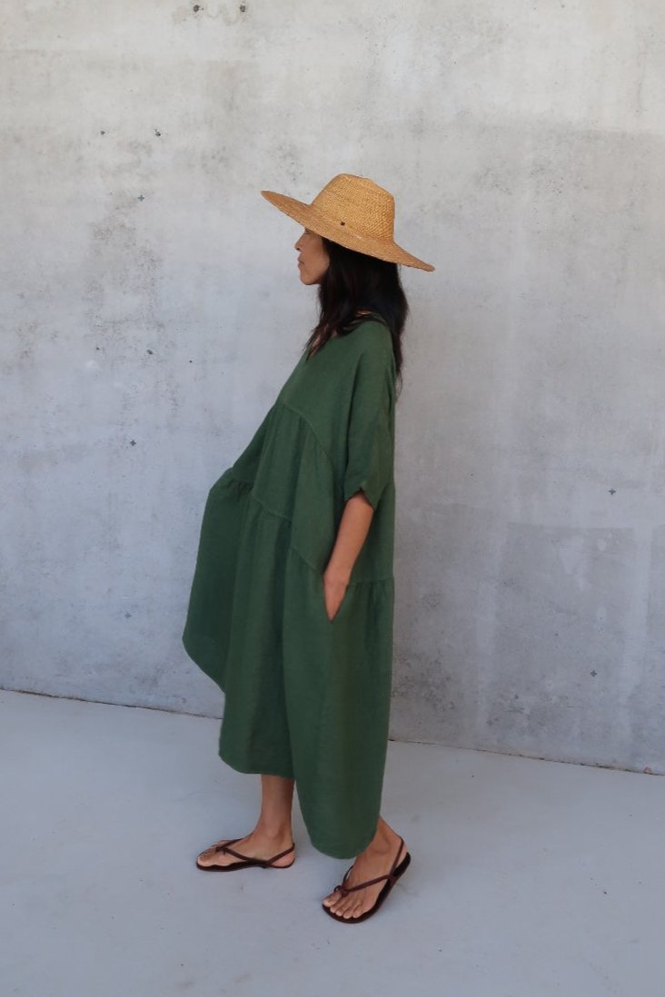 Louloute Linen Smock Dress with Pockets