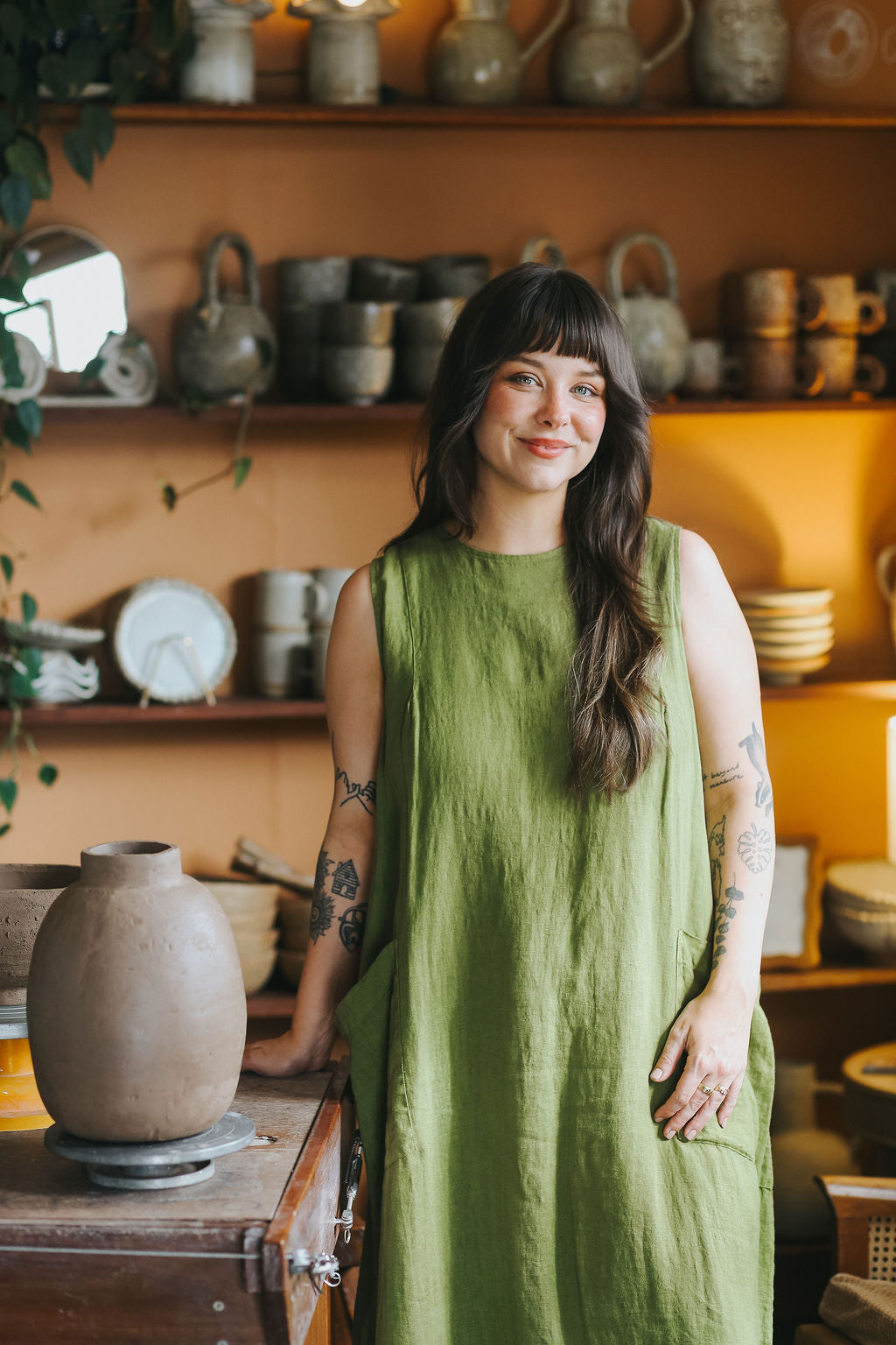 Remy Linen Dress with Deep Front Pockets