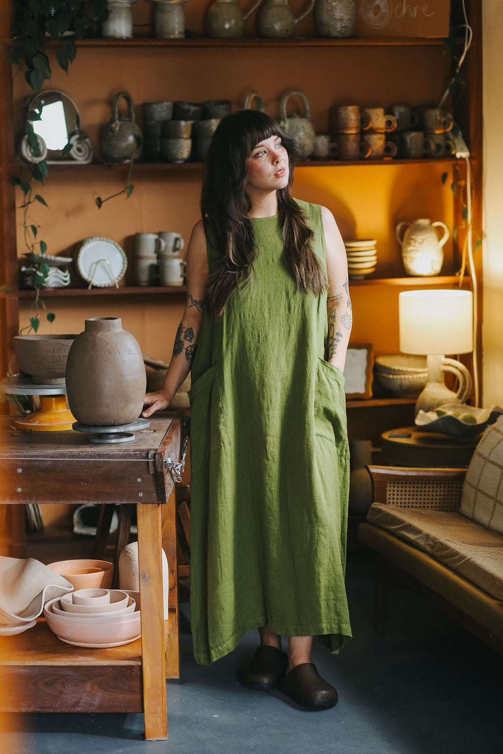 Remy Linen Dress with Deep Front Pockets