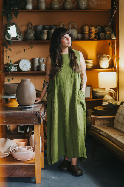Remy Linen Dress with Deep Front Pockets