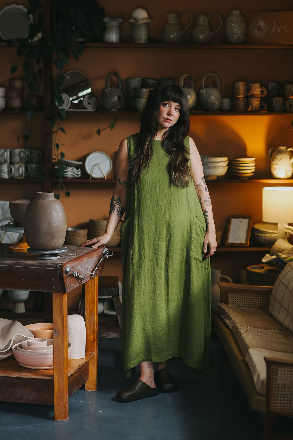 Remy Linen Dress with Deep Front Pockets