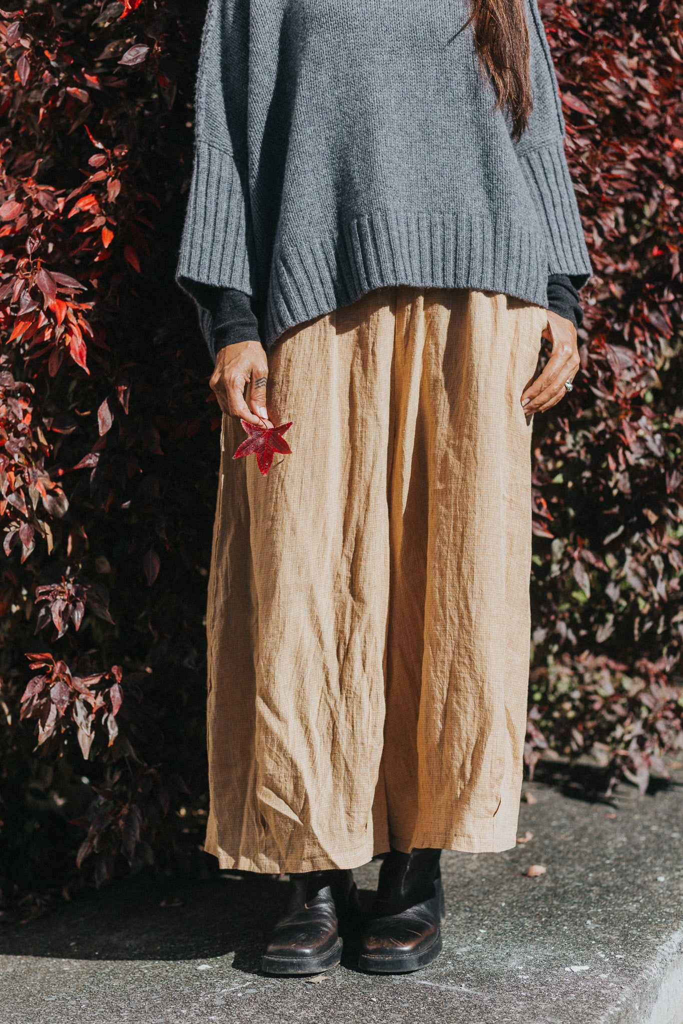 Eadie Linen Pants in Fine Houndstooth