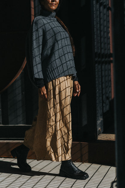 Eadie Linen Pants in Fine Houndstooth